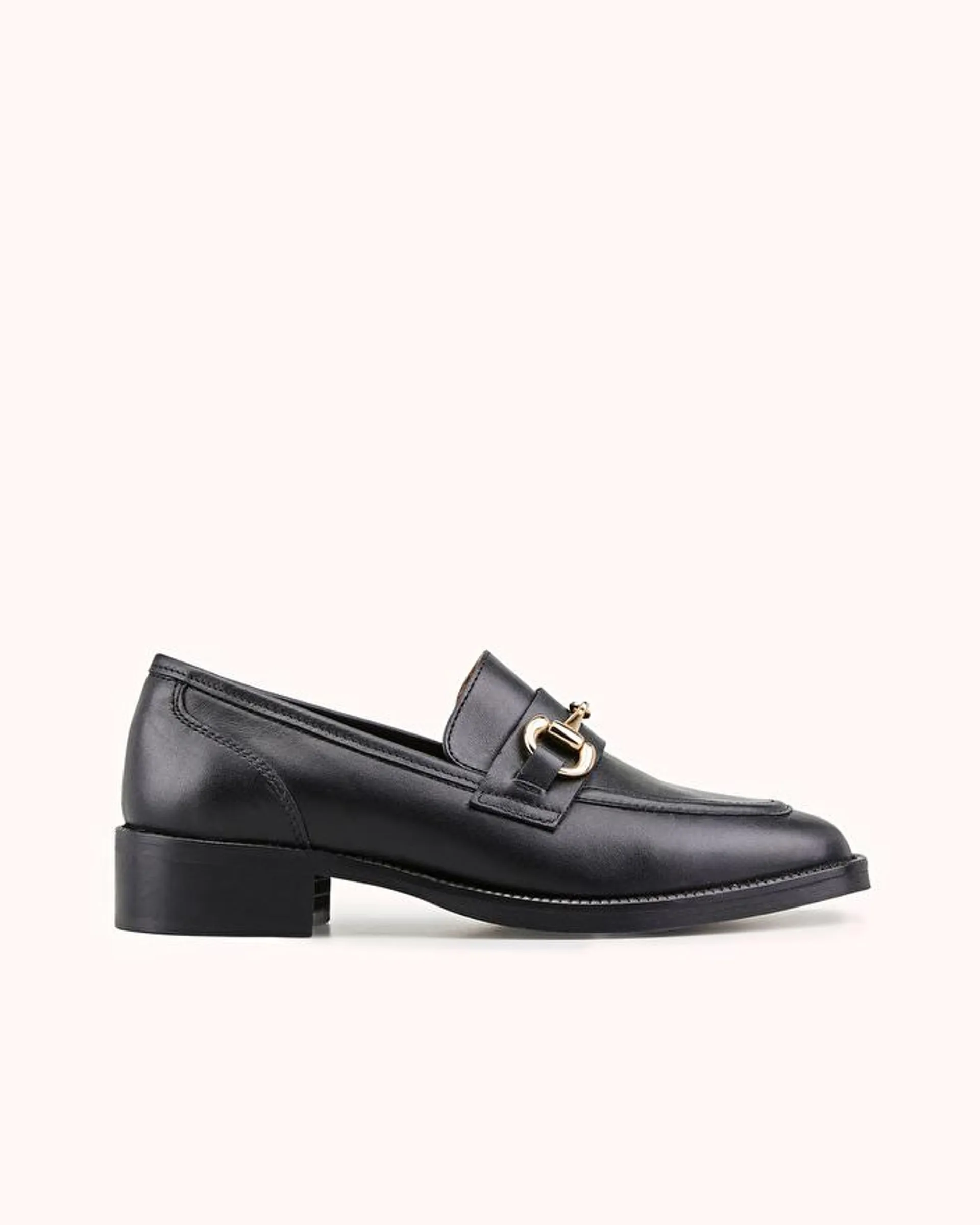 MOCASSIN FELIPA en cuir lisse noir