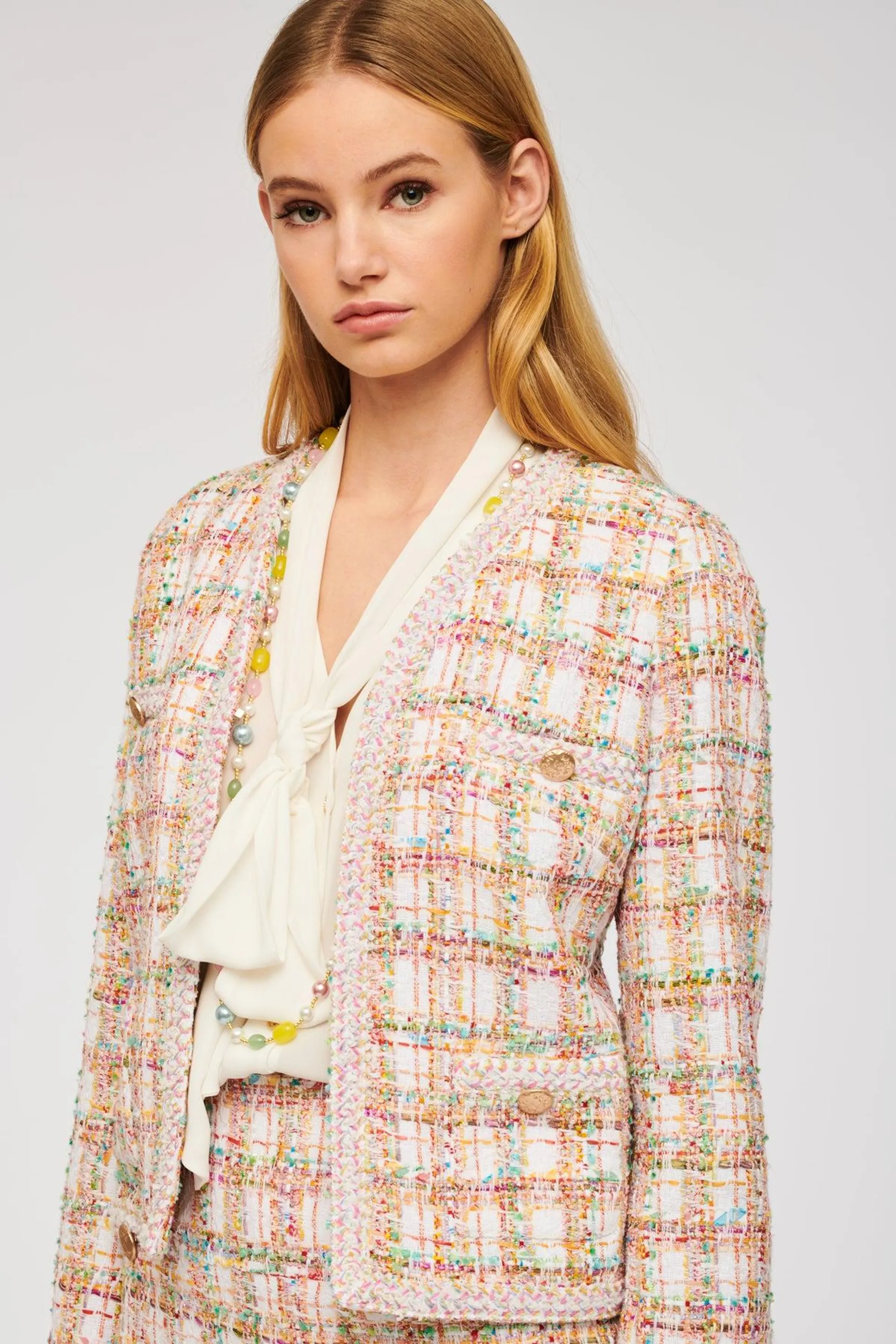 Veste en tweed pastel