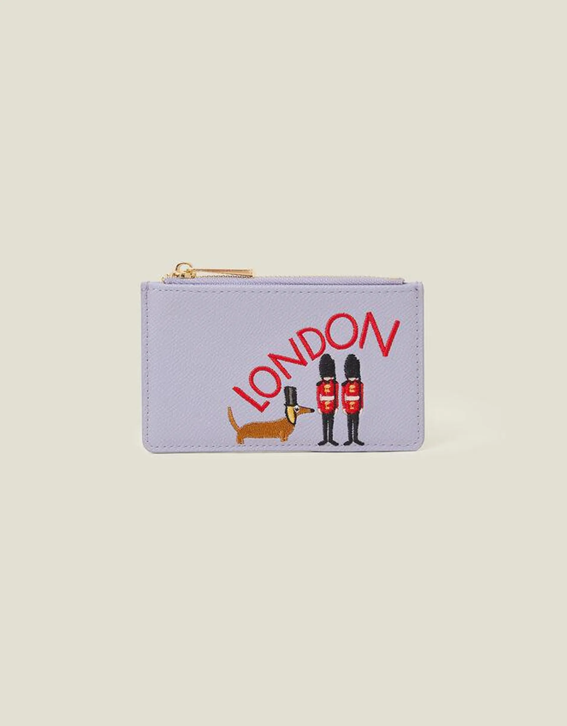 London Embroidered Card Holder