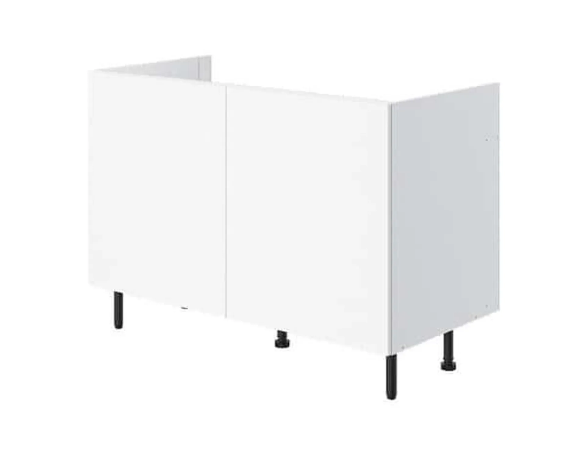 Meuble bas 2 portes "Pragma" - Blanc - L. 120 x H. 86 x P. 59 cm