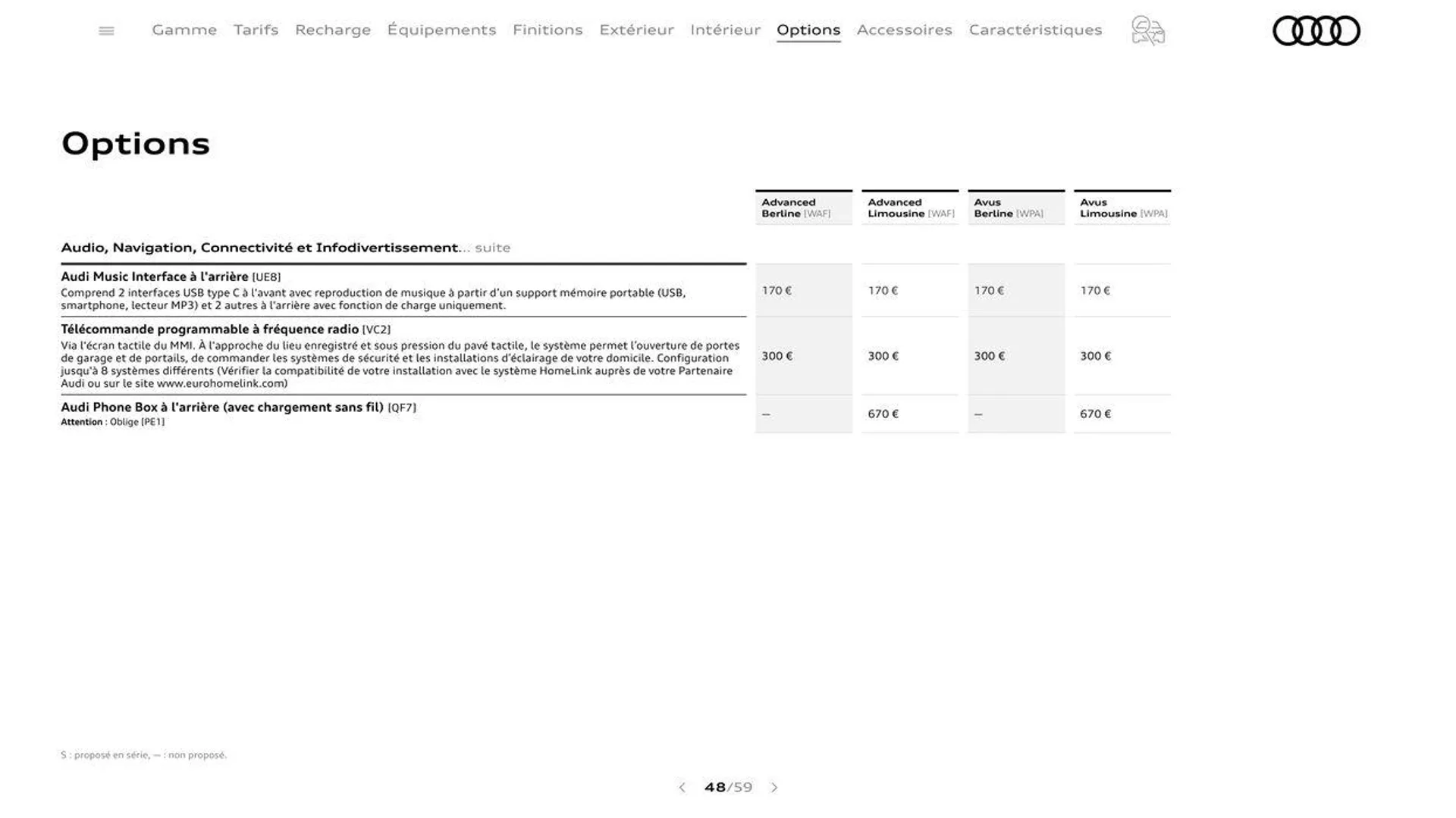 Audi A8 du 20 août au 31 décembre 2024 - Catalogue page 48