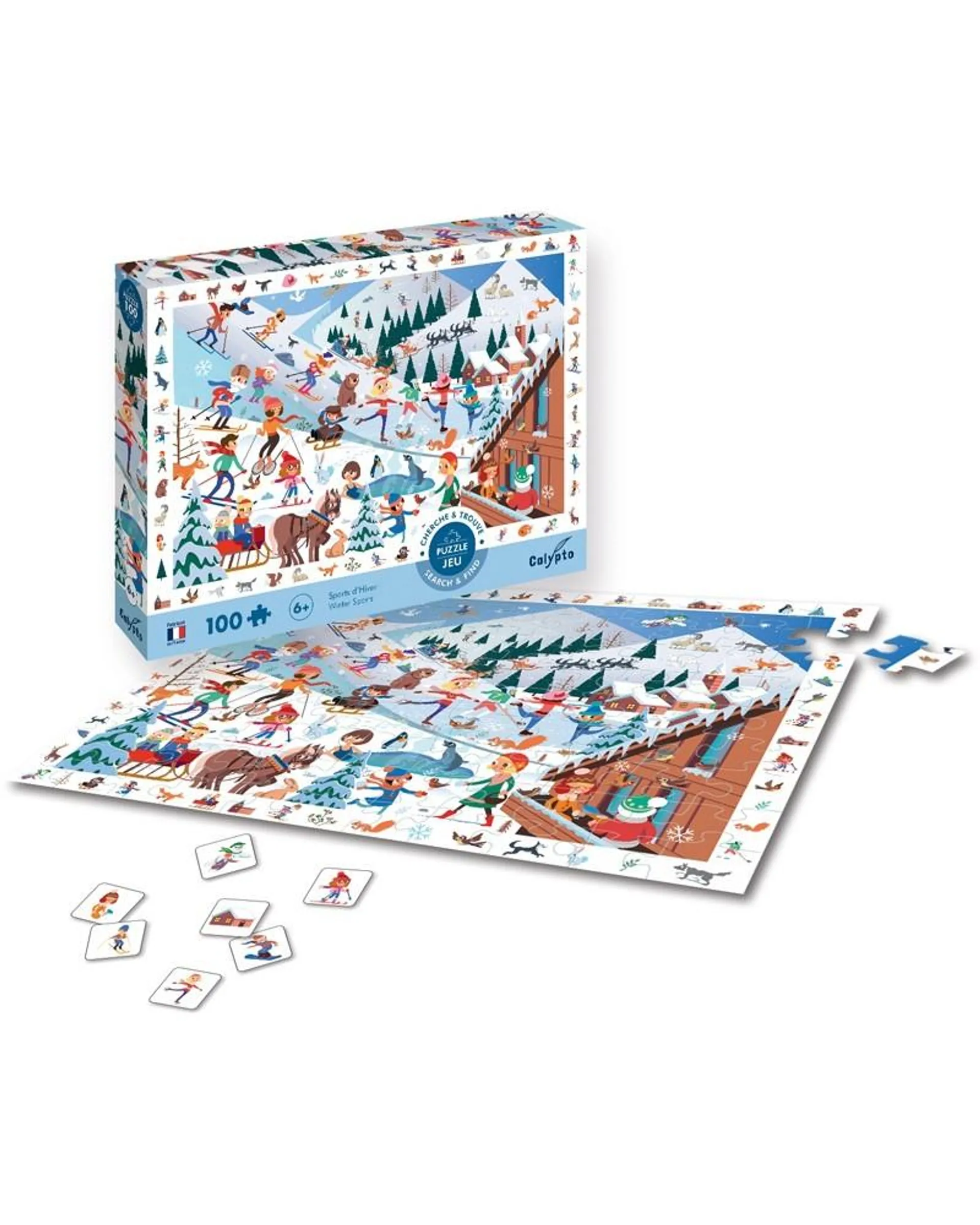 PUZZLE 100 PIECES TROUVE SPORTS HIVER