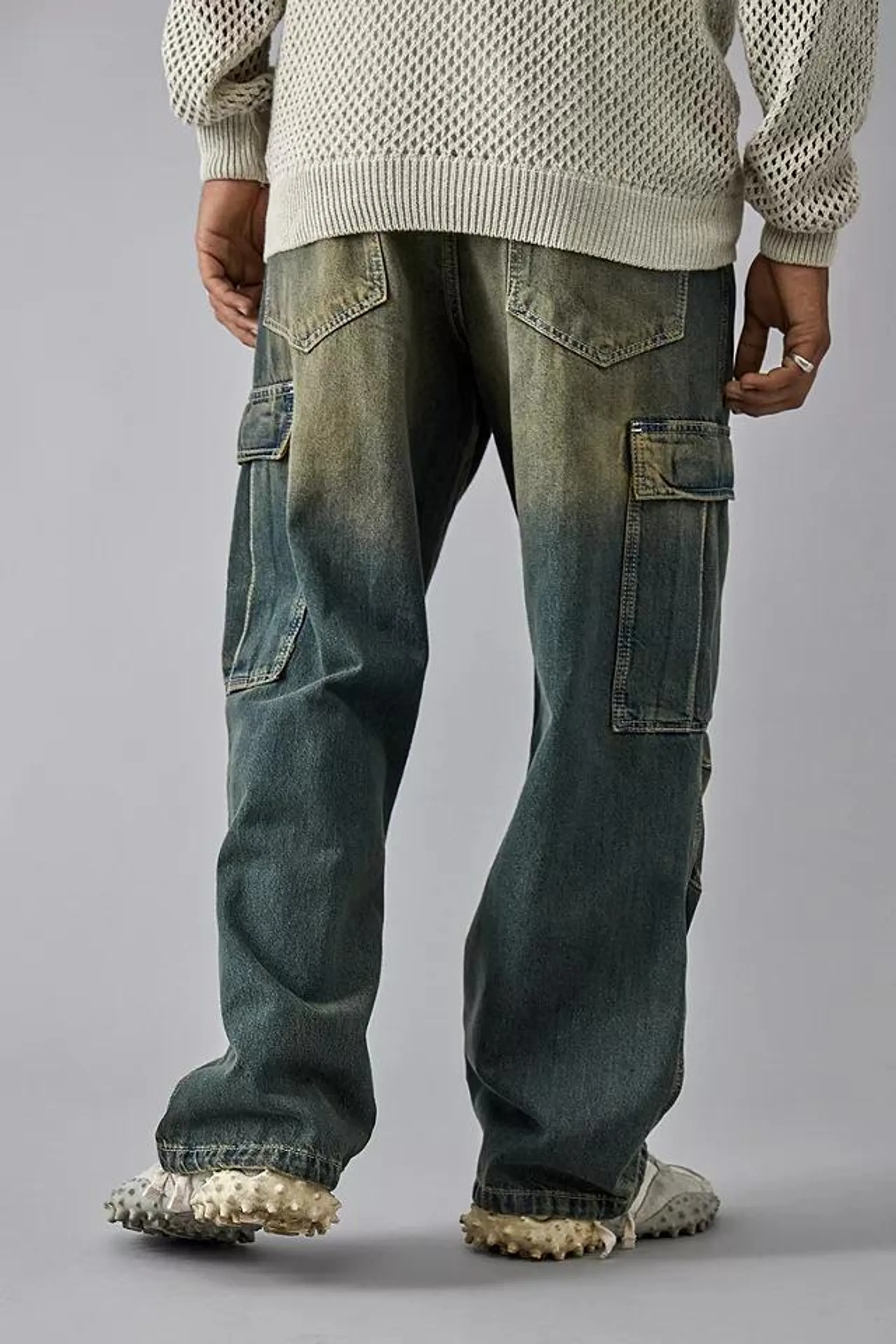 BDG - Jeans cargo délavé à taille fixe en denim