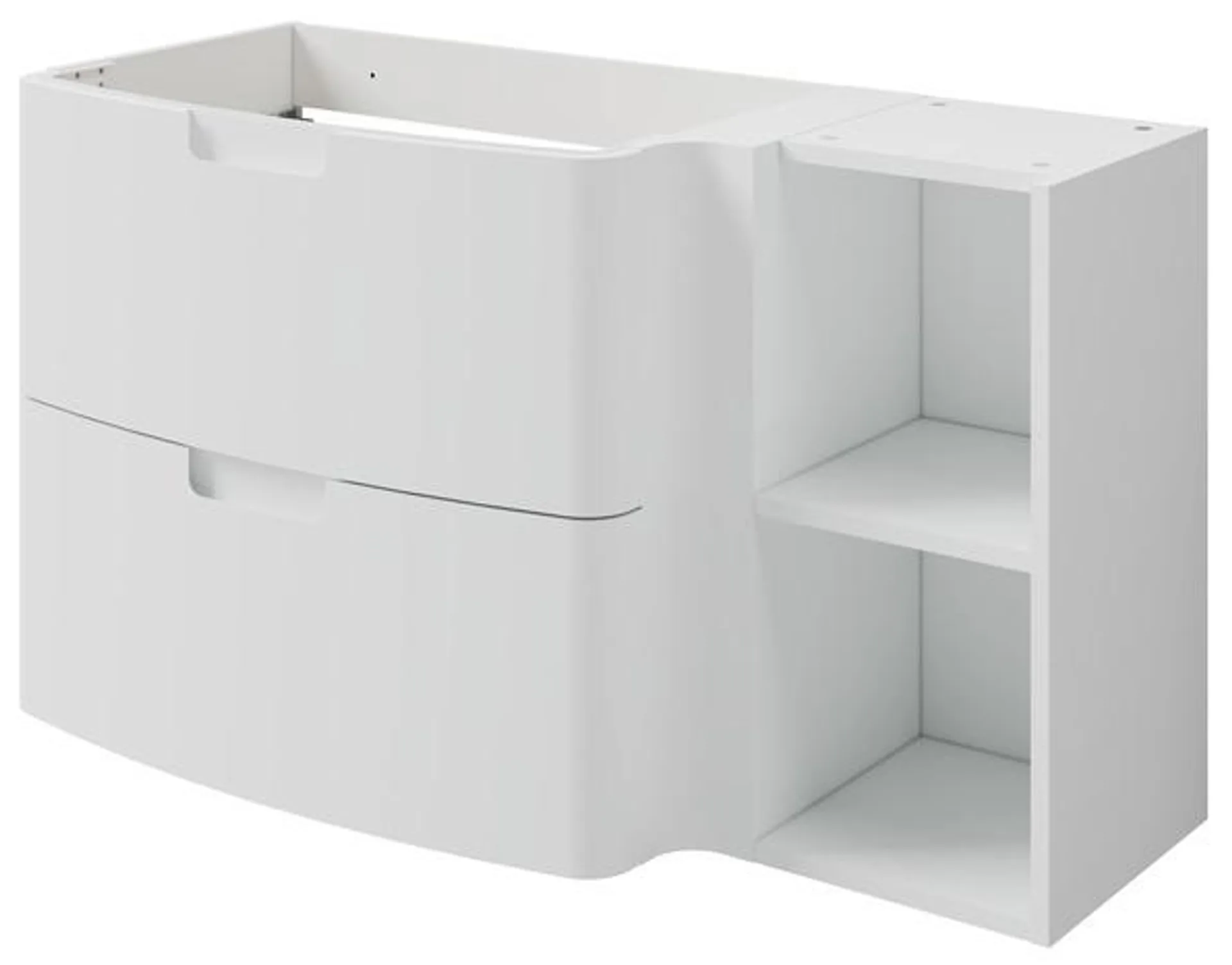 Meuble sous vasque à suspendre 2 tiroirs/2 rangements blanc "Himalia" L. 105 x H. 60 x P. 45 cm - GoodHome