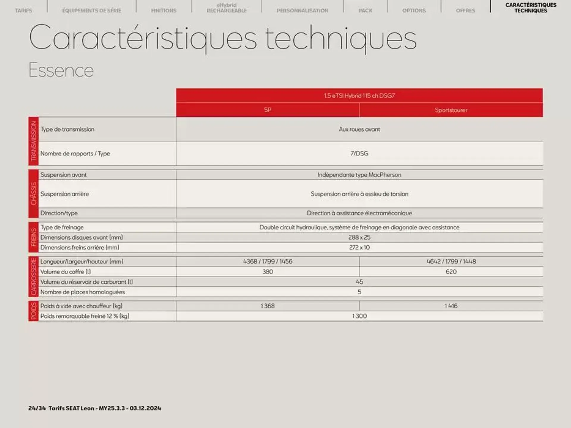 SEAT Leon 5 portes du 4 décembre au 4 décembre 2025 - Catalogue page 24