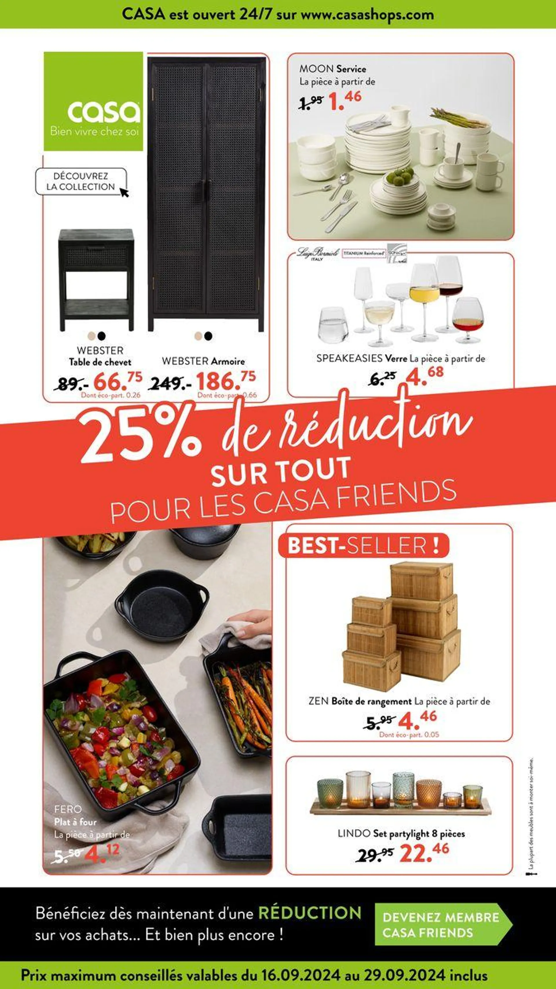 25% de réduction SUR TOUT POUR LES CASA FRIENDS - 1