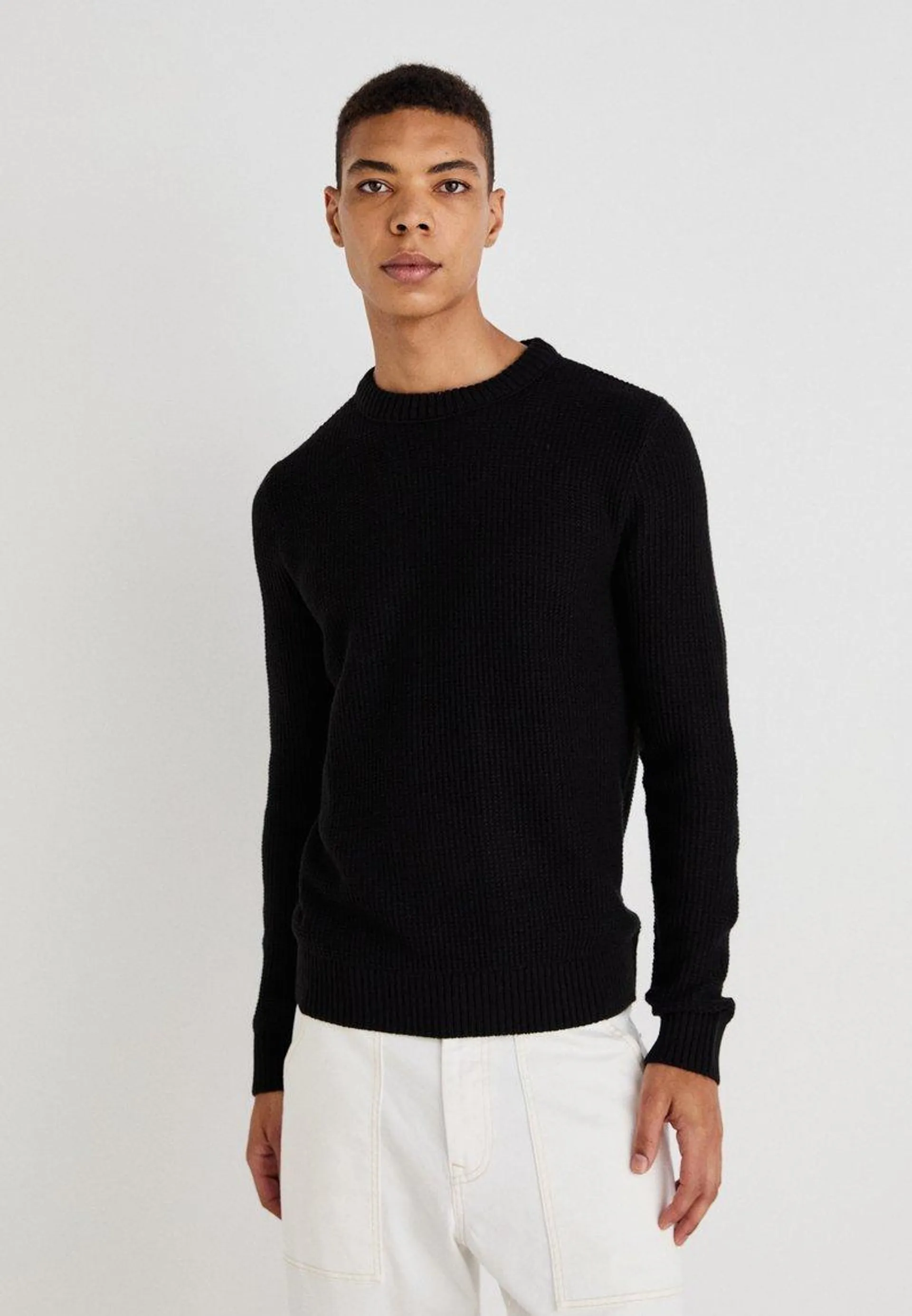 JJROY KNIT CREW NECK - Jumper - black