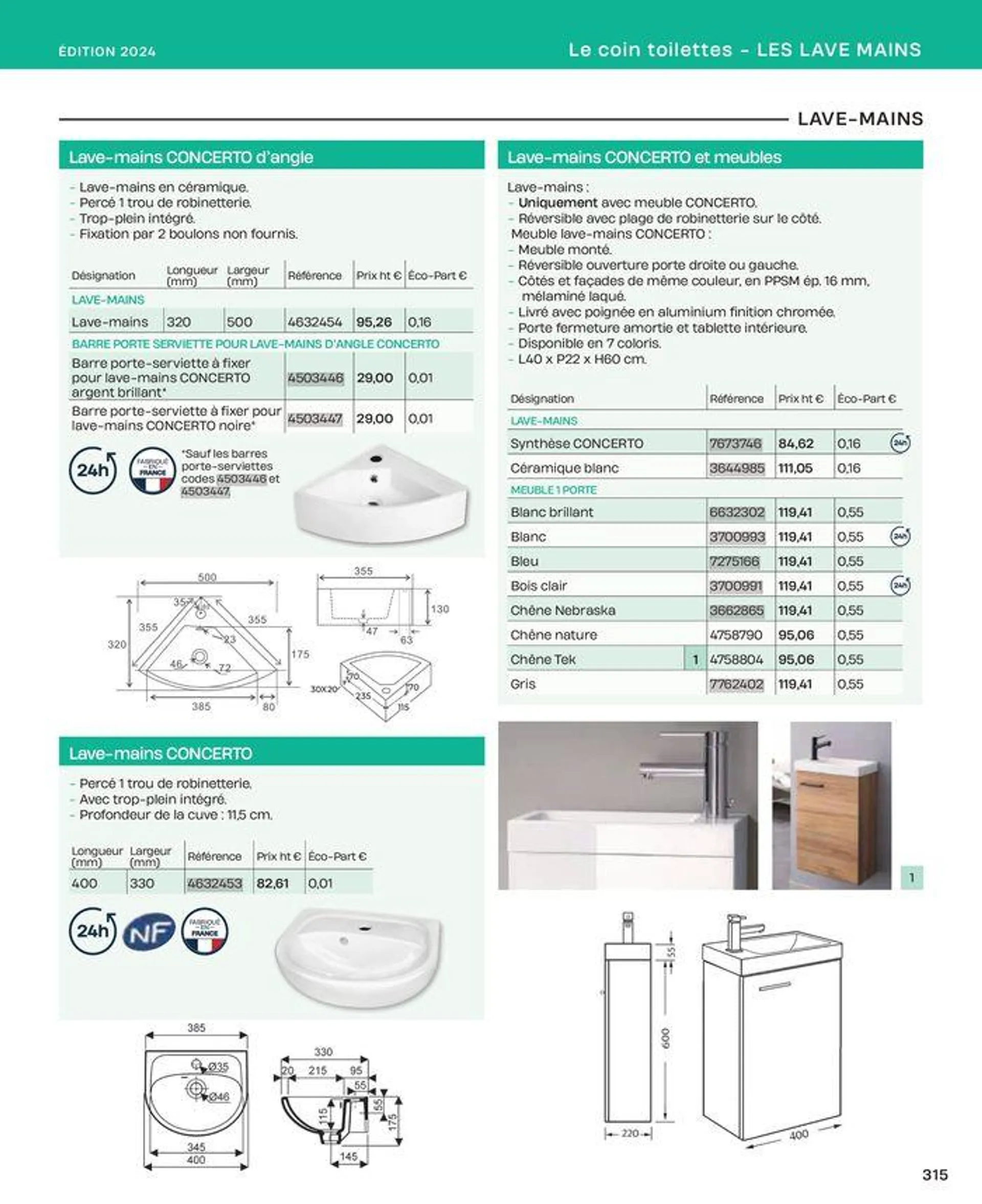 La salle de bain en toute sérénité du 2 juillet au 31 décembre 2024 - Catalogue page 315