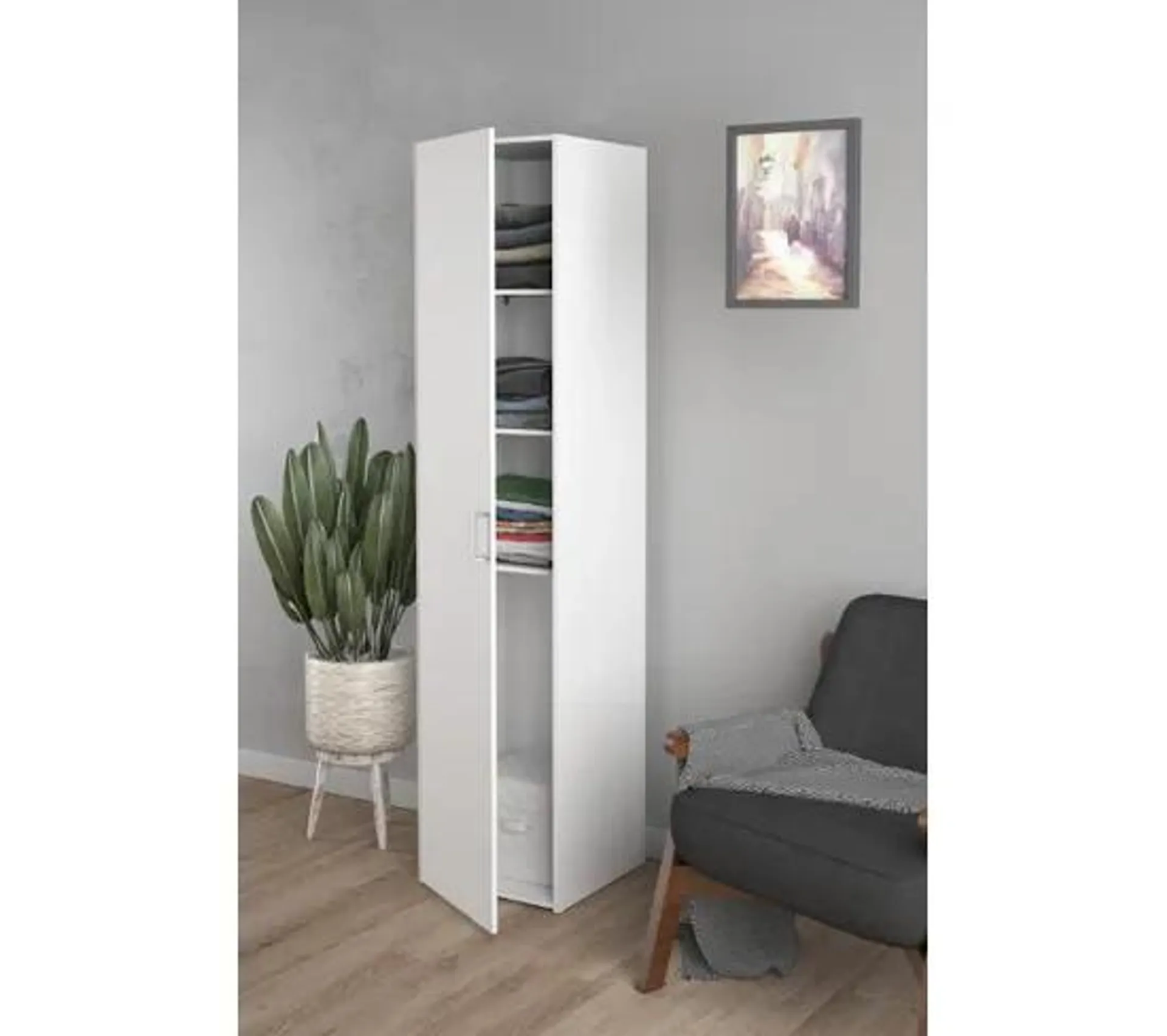 Armoire 1 porte L.39 cm SPACE blanc