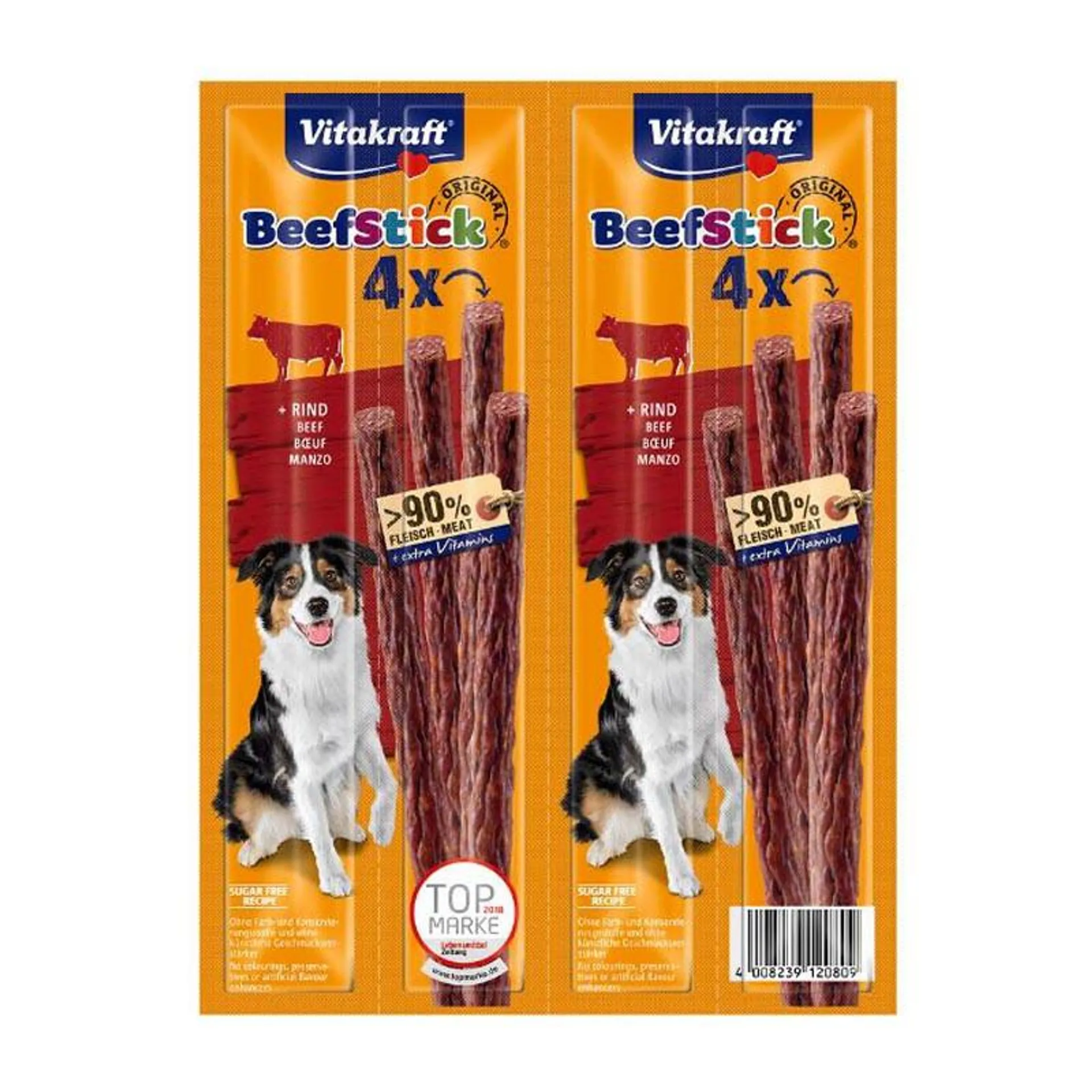 Friandises batonnets de boeuf x4