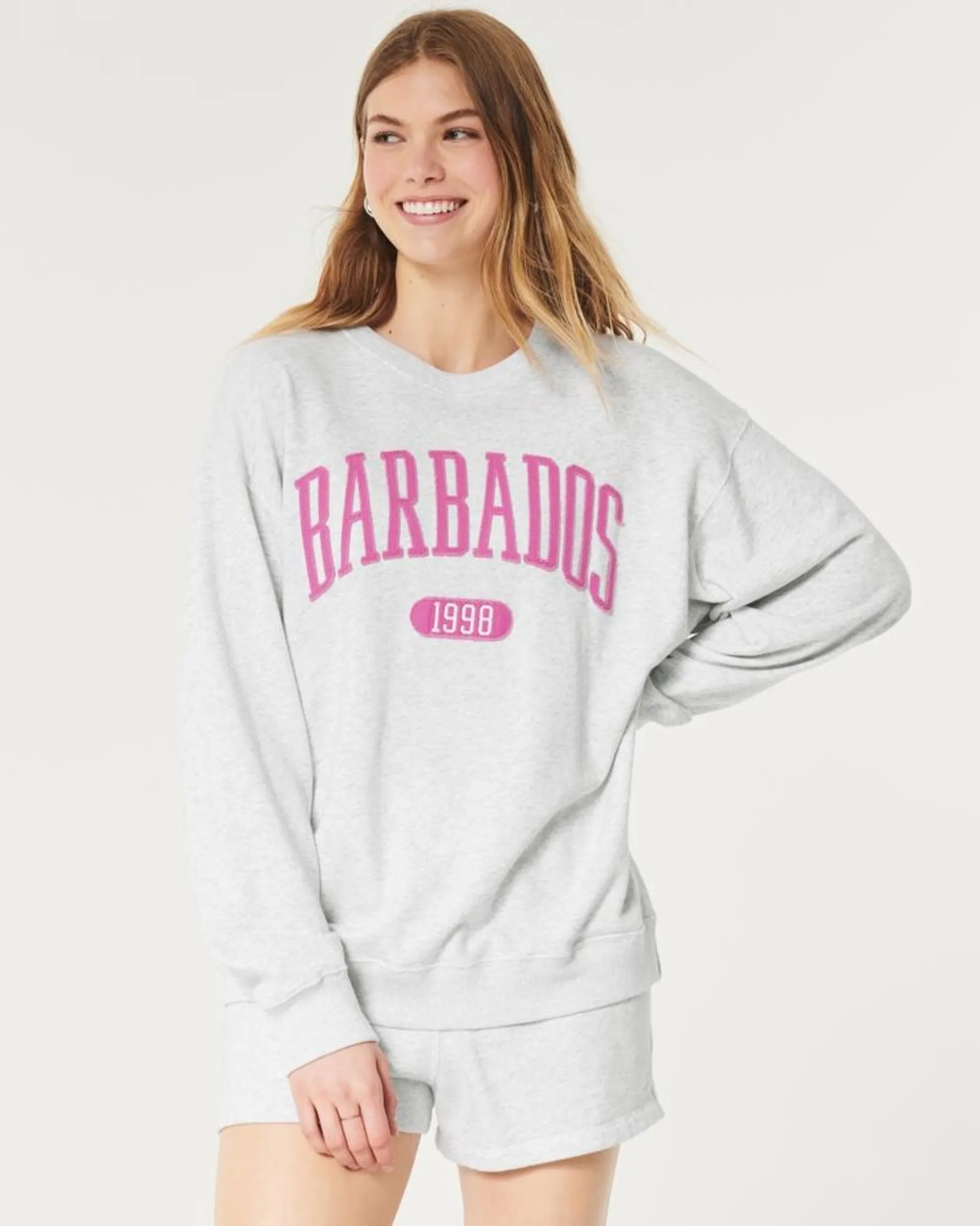 Oversized Barbados Graphic Terry Sweatshirt