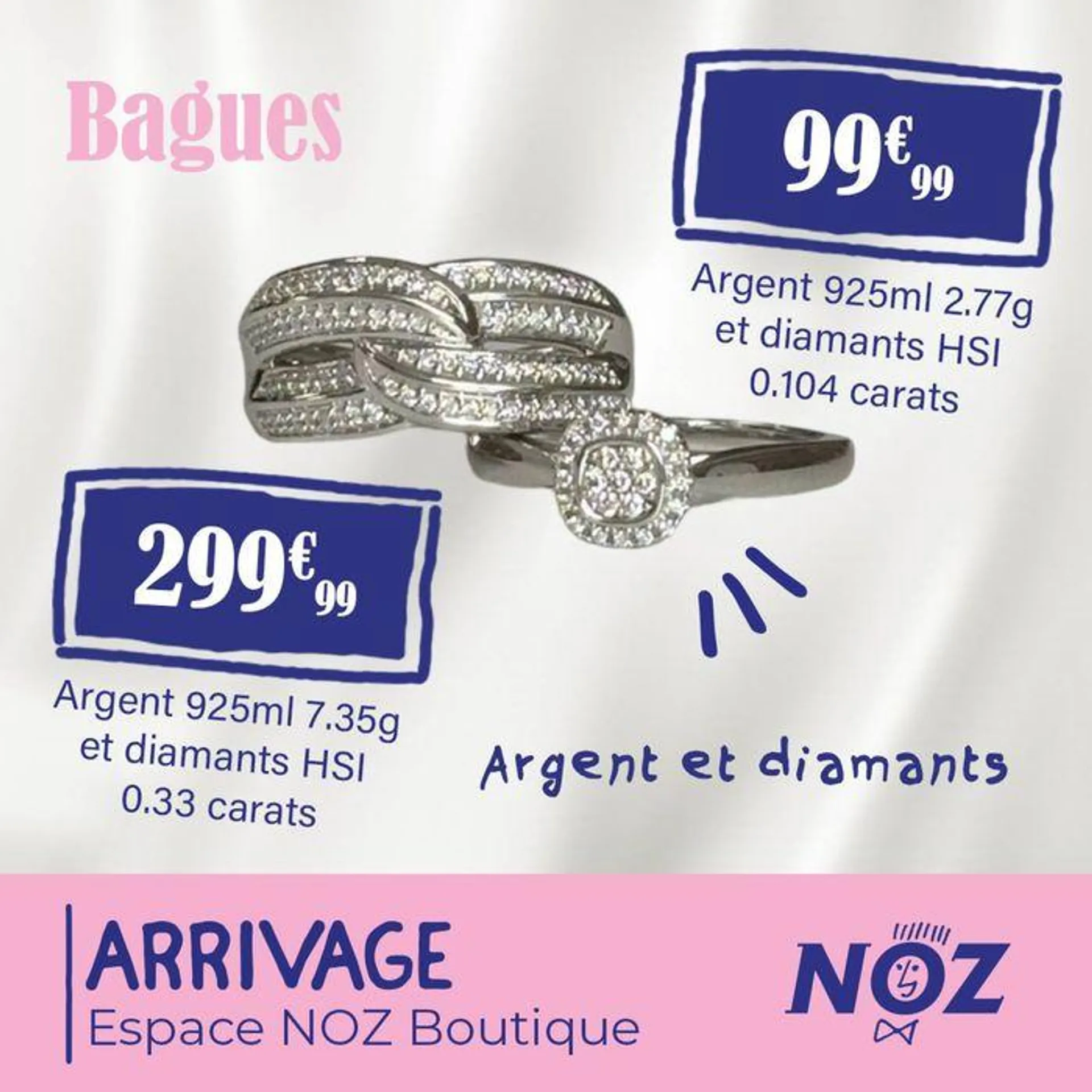 Bijoux en argent 925ml et diamants Retrouvez des bagues, boucles d’oreilles, colliers et bracelets ! - 1