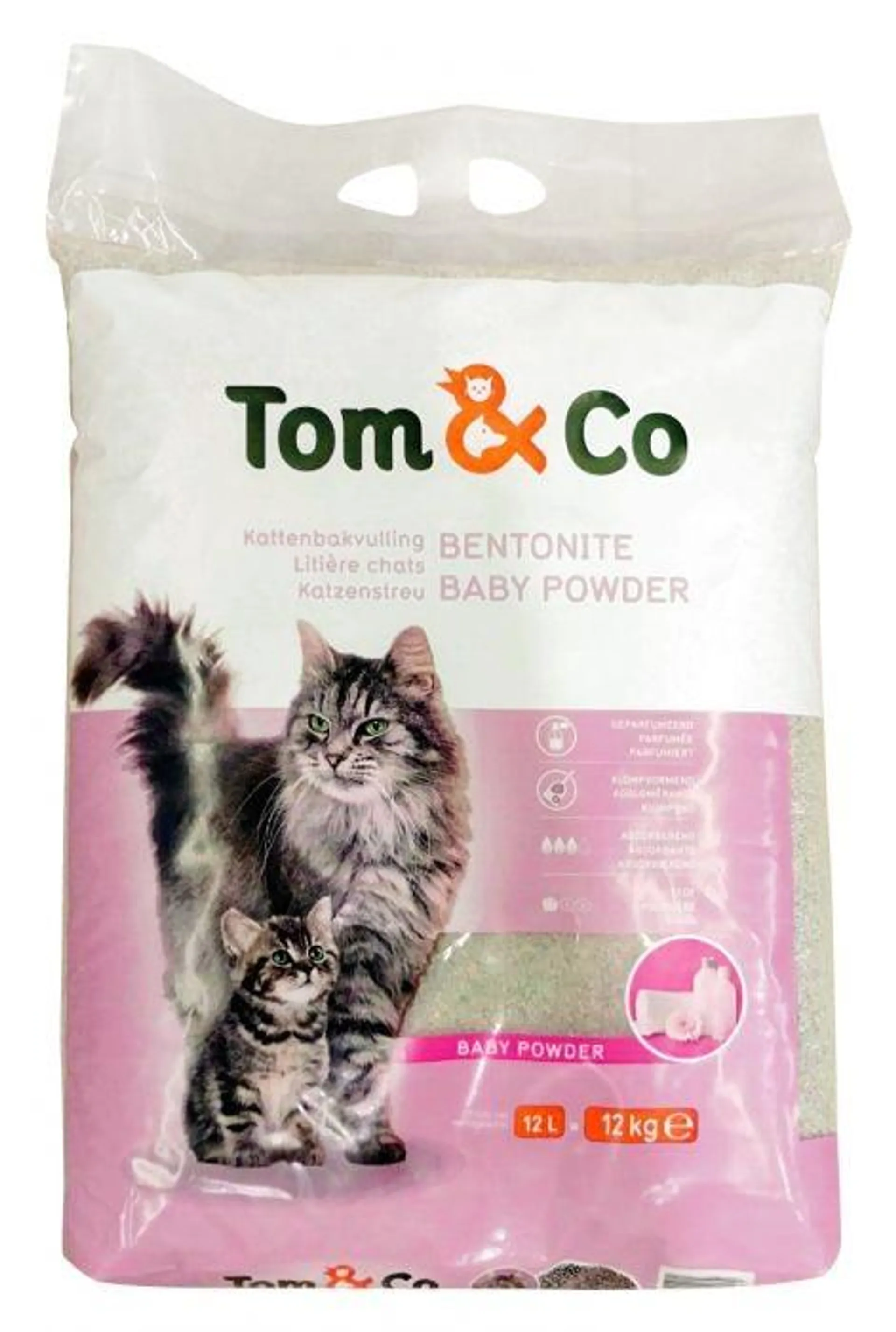 Litière pour chat tom&co baby powder 12kg