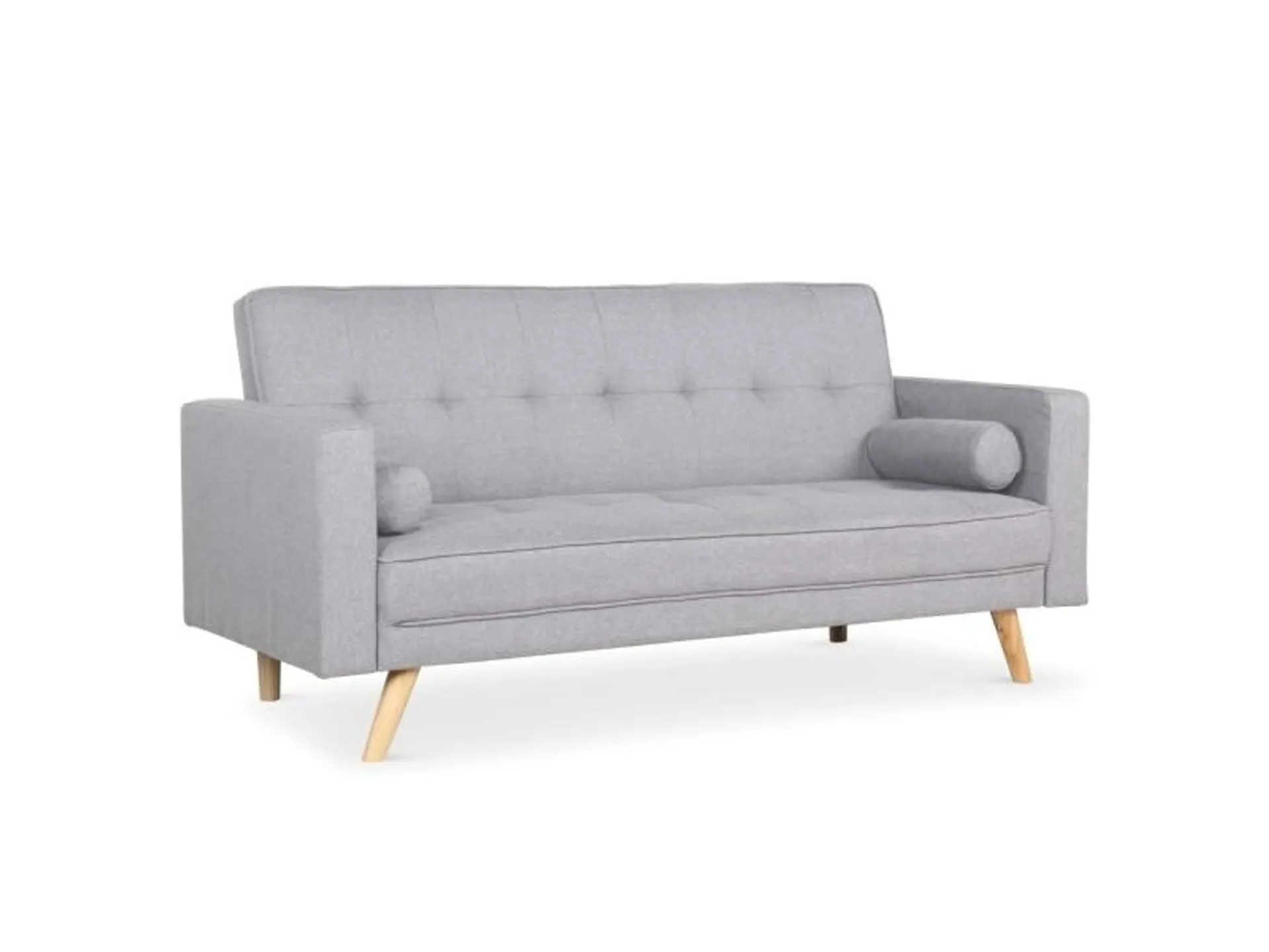 Canapé convertible clic-clac scandinave slow tissu gris clair