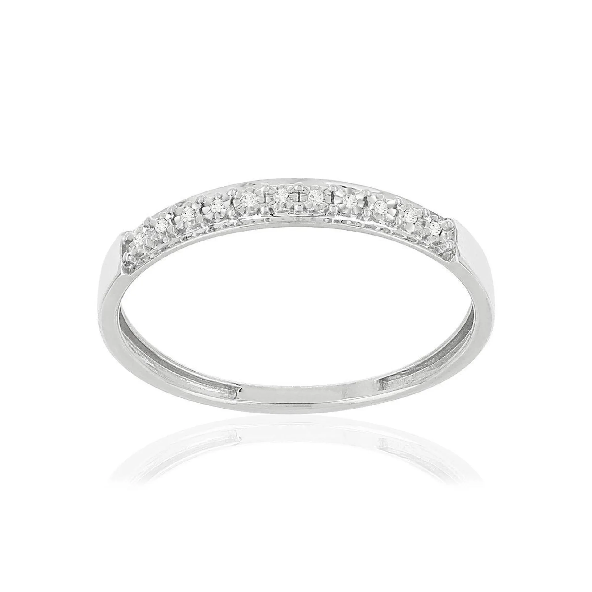 Bague or 375 blanc diamants