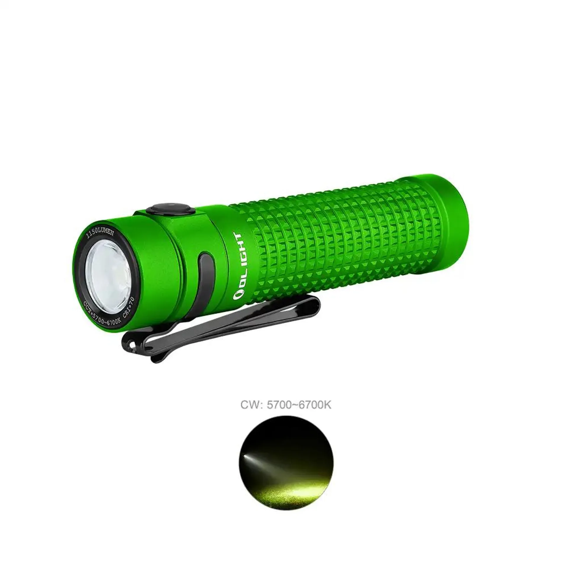 Olight S2R Baton II Vert Pomme - Lampe De Poche 2 Températures De Couleur En Option