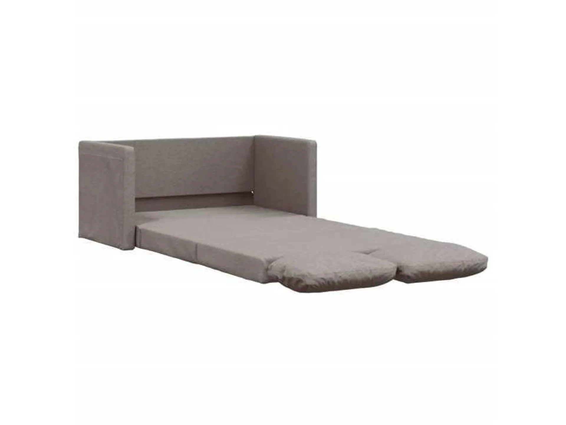 Canape droit convertible 2 pl Tissu taupe largeur 112 cm