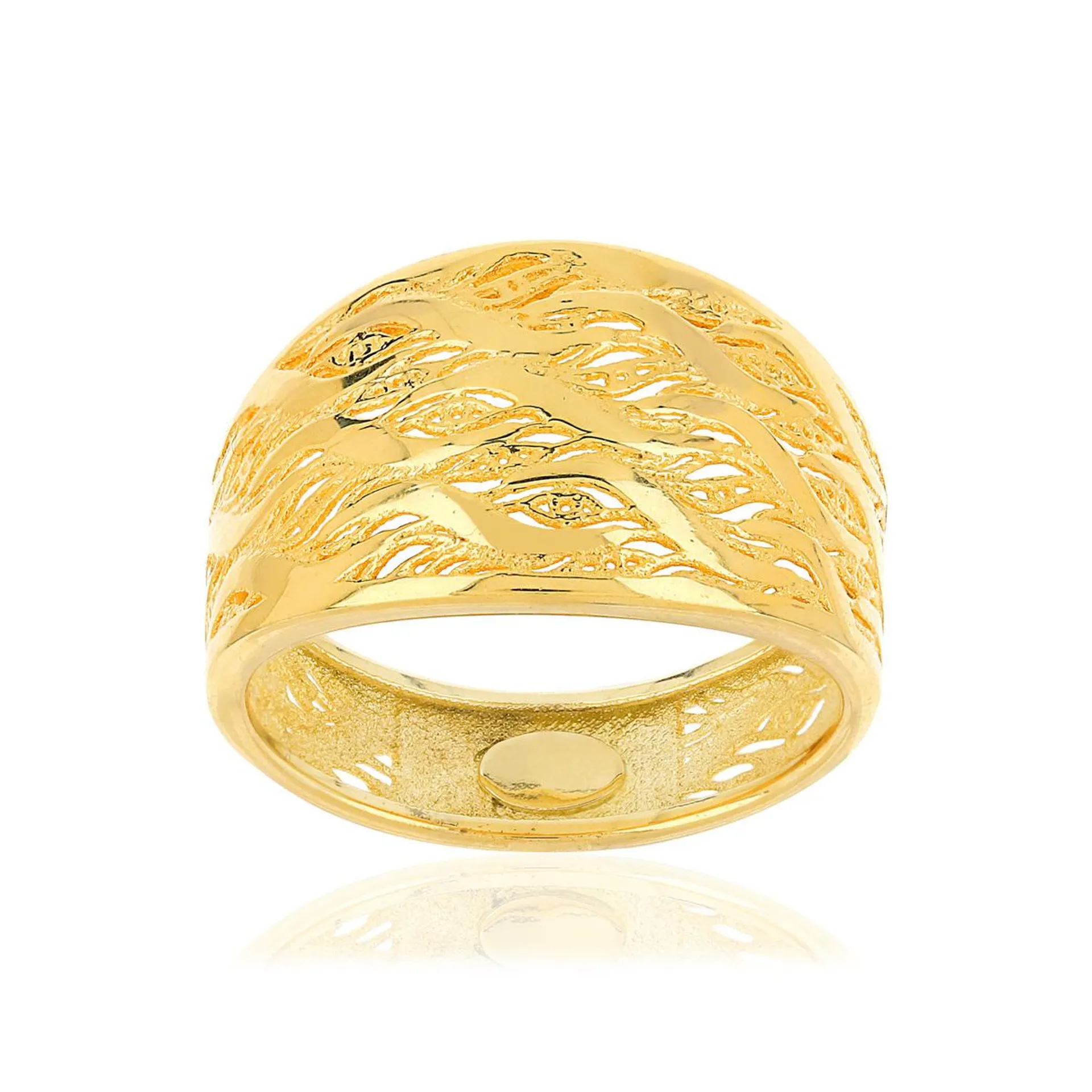 Bague or 375 jaune filigranée