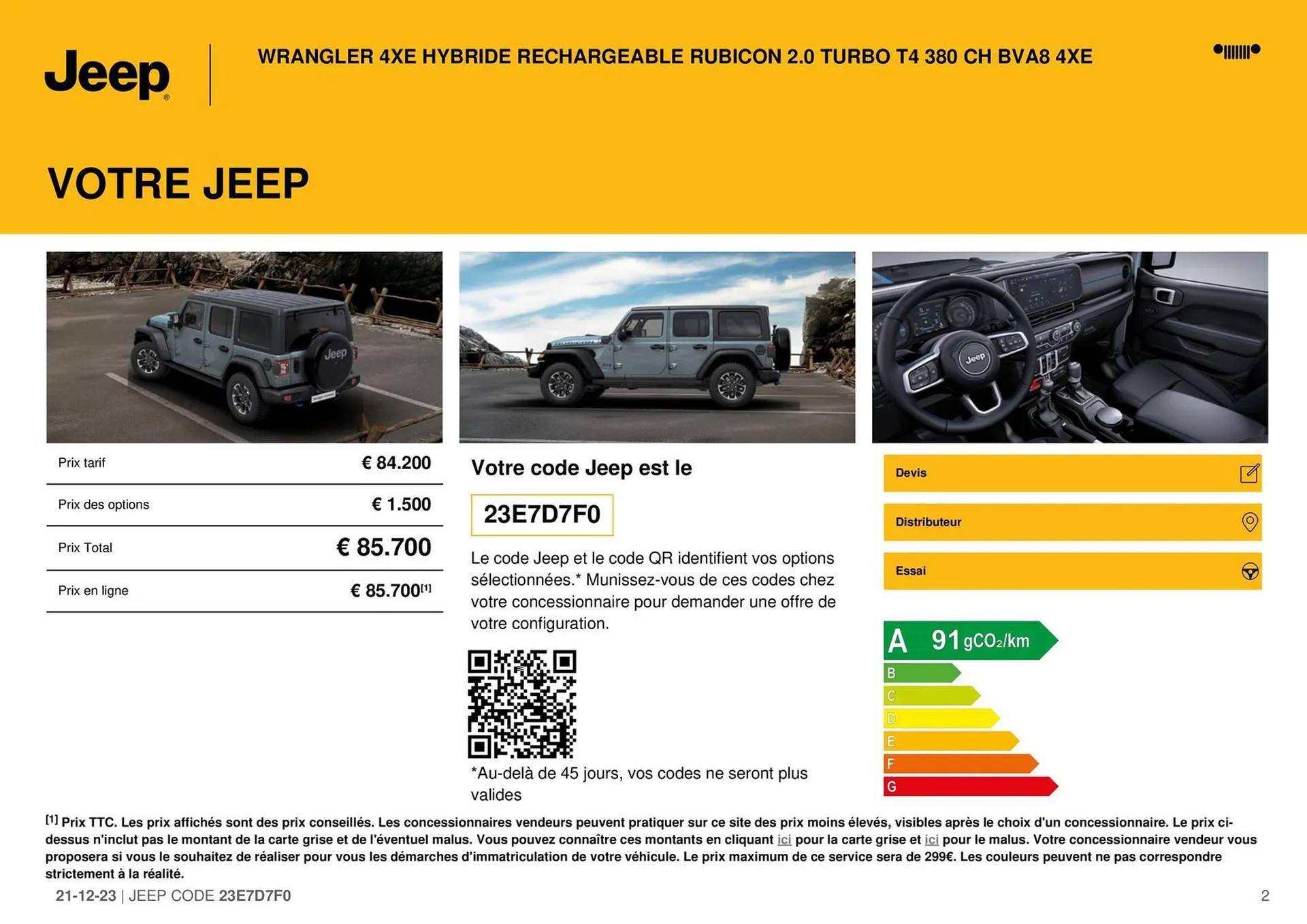 Catalogue Jeep WRANGLER 4XE du 21 décembre au 31 août 2024 - Catalogue page 2