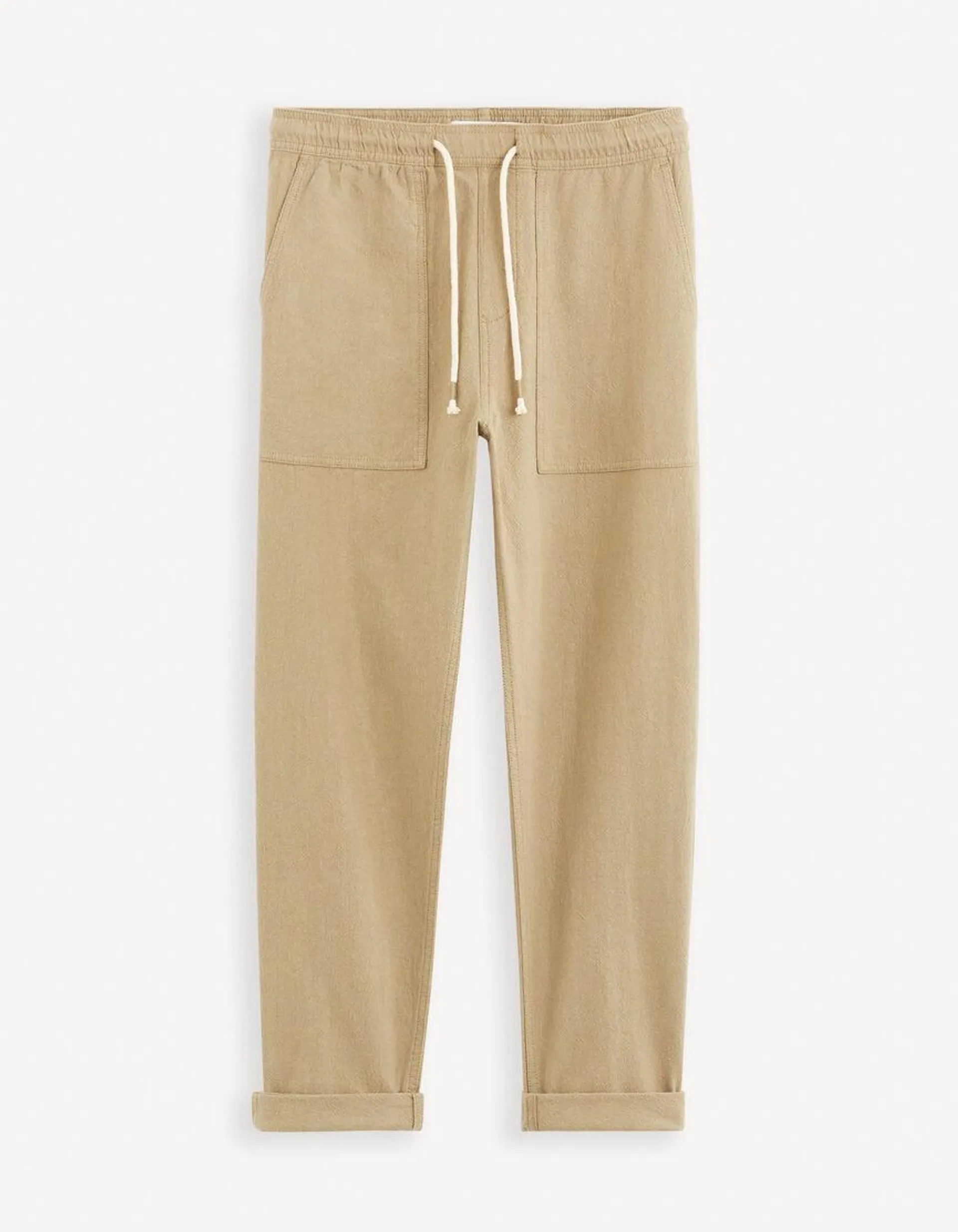 Pantalon jogger en coton - beige