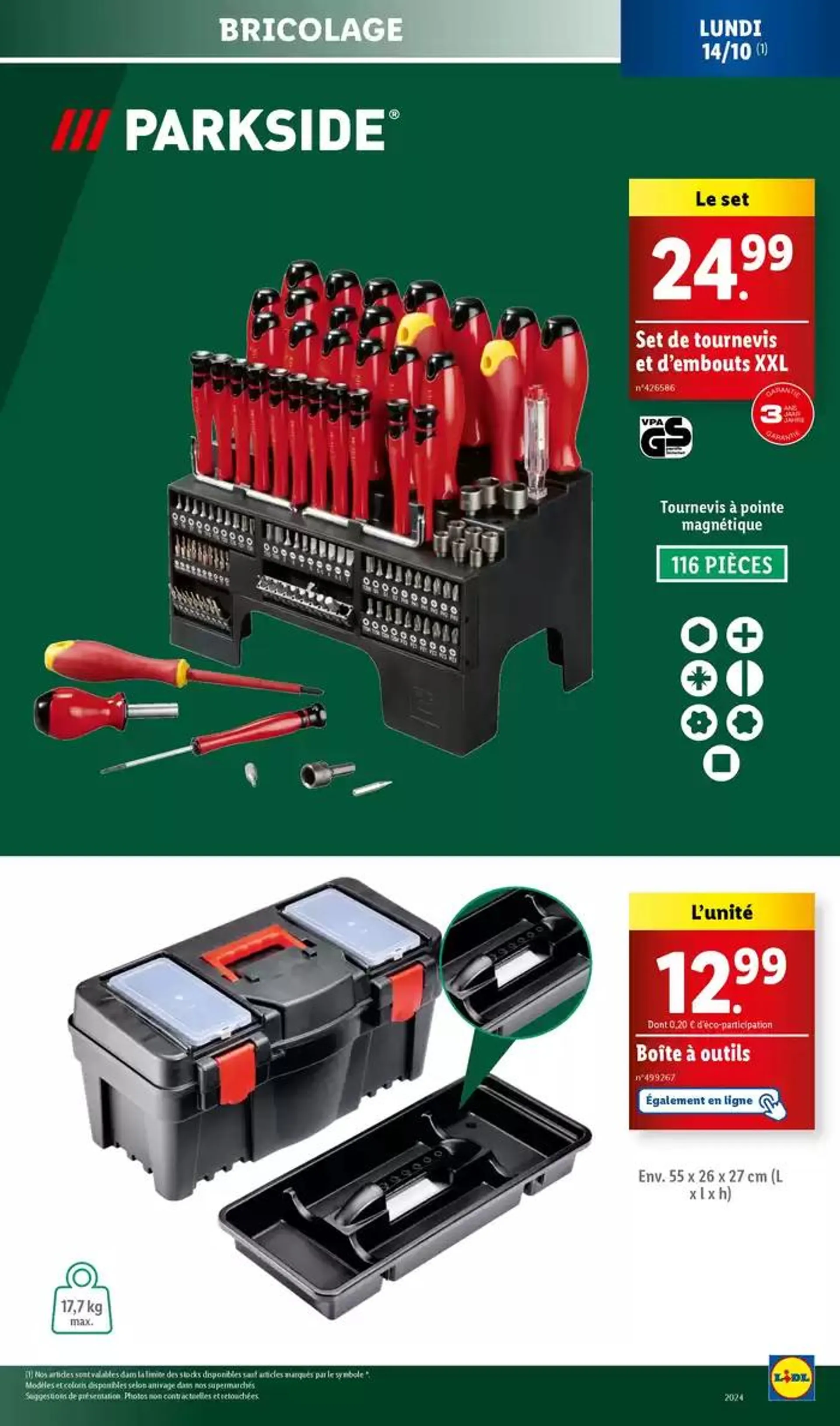 Bénéficiez de réductions sur nos articles mode, bricolage ou loisir cette semaine chez Lidl du 14 octobre au 17 octobre 2024 - Catalogue page 7