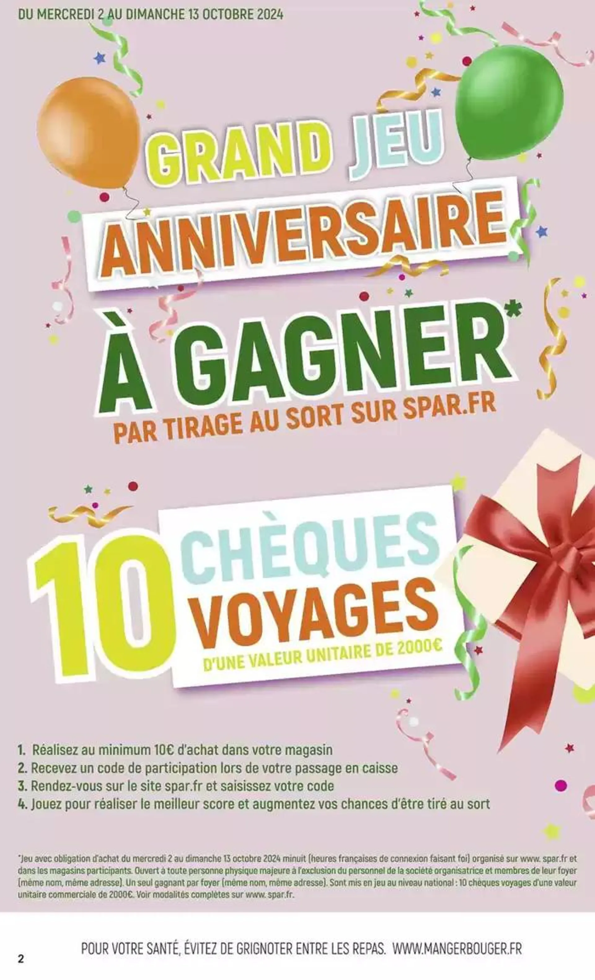 SPAR ICI L'ANNIVERSAIRE DES PROMOS du 2 octobre au 13 octobre 2024 - Catalogue page 4