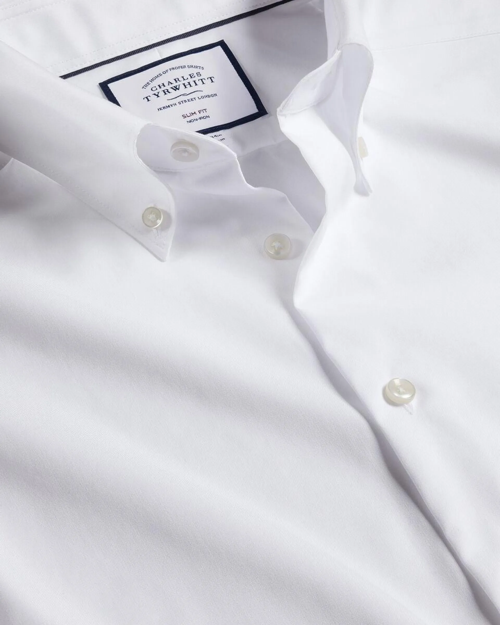 details about product: Button-Down Collar Non-Iron Oxford Shirt - White