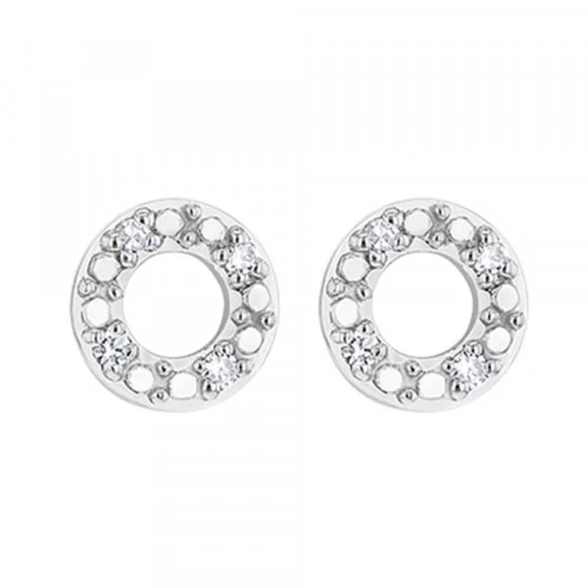 Boucles D'Oreilles Boutons en Or et Diamant