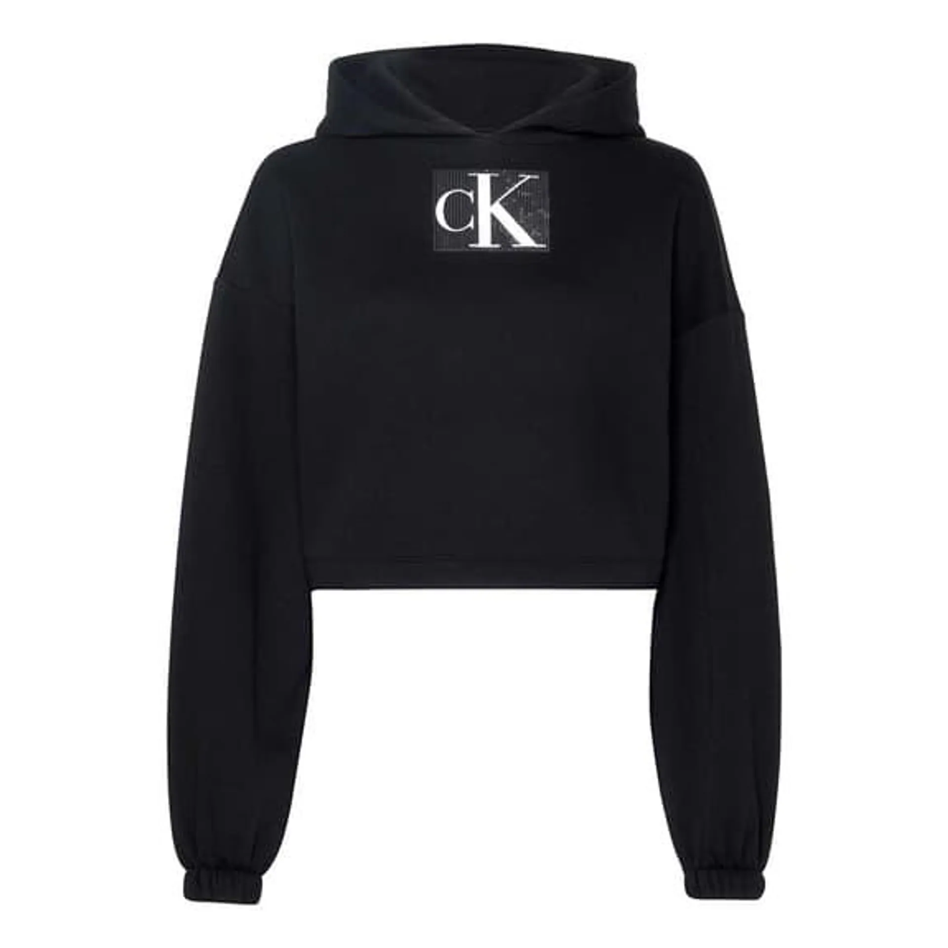 Sweatshirt à capuche Calvin Klein Jeans Sequin Slim noir femme