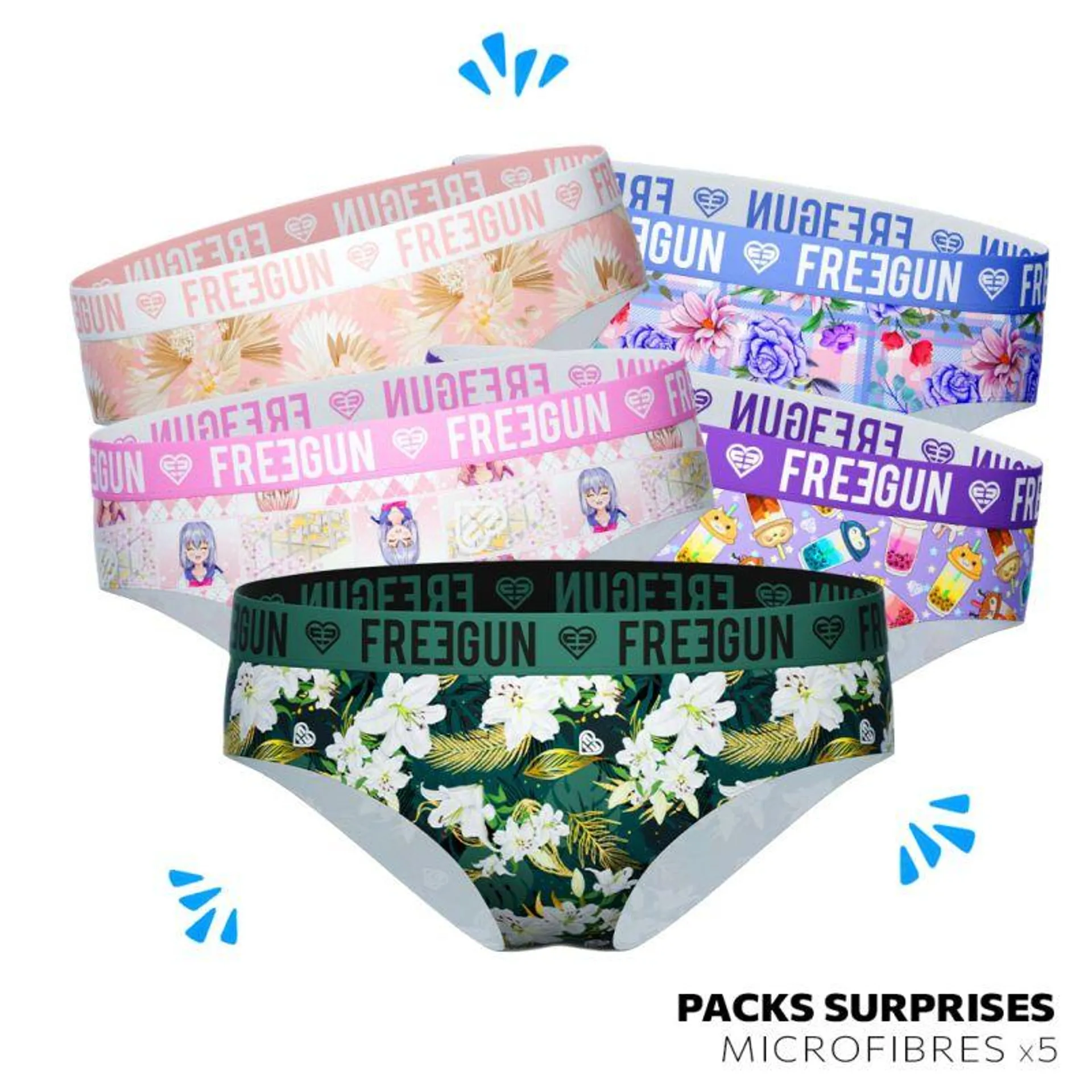 Pack Surprise de 5 culottes Freegun femme