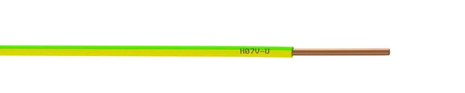 Câble électrique H07VU - Vert et jaune - L.100m 1.5mm2