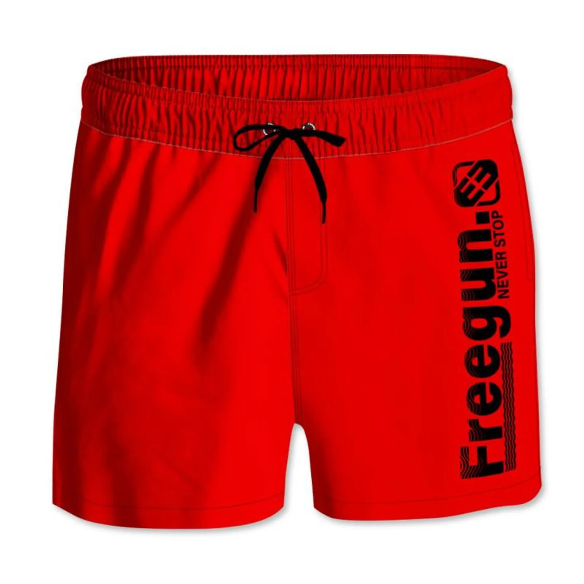 Short de bain homme court rouge séchage rapide | FREEGUN