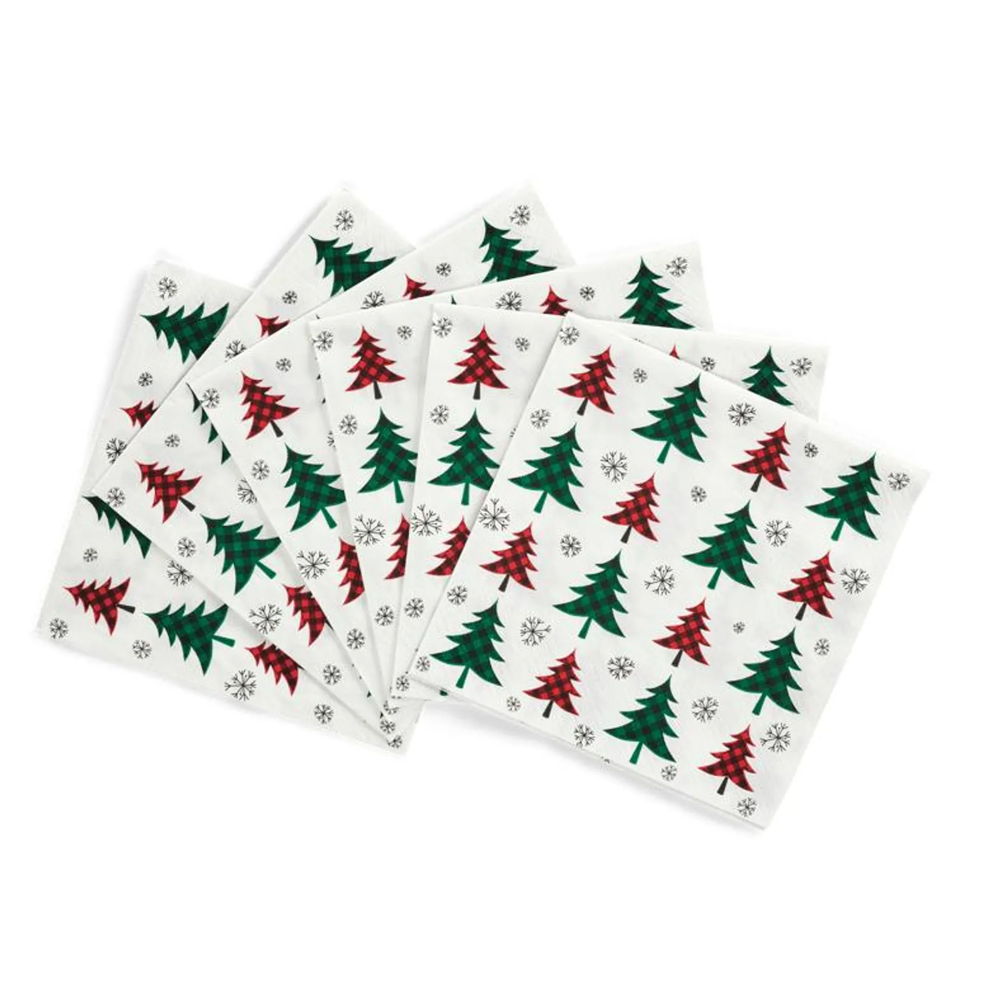 TREE CHECK Set de 20 serviettes multicolore