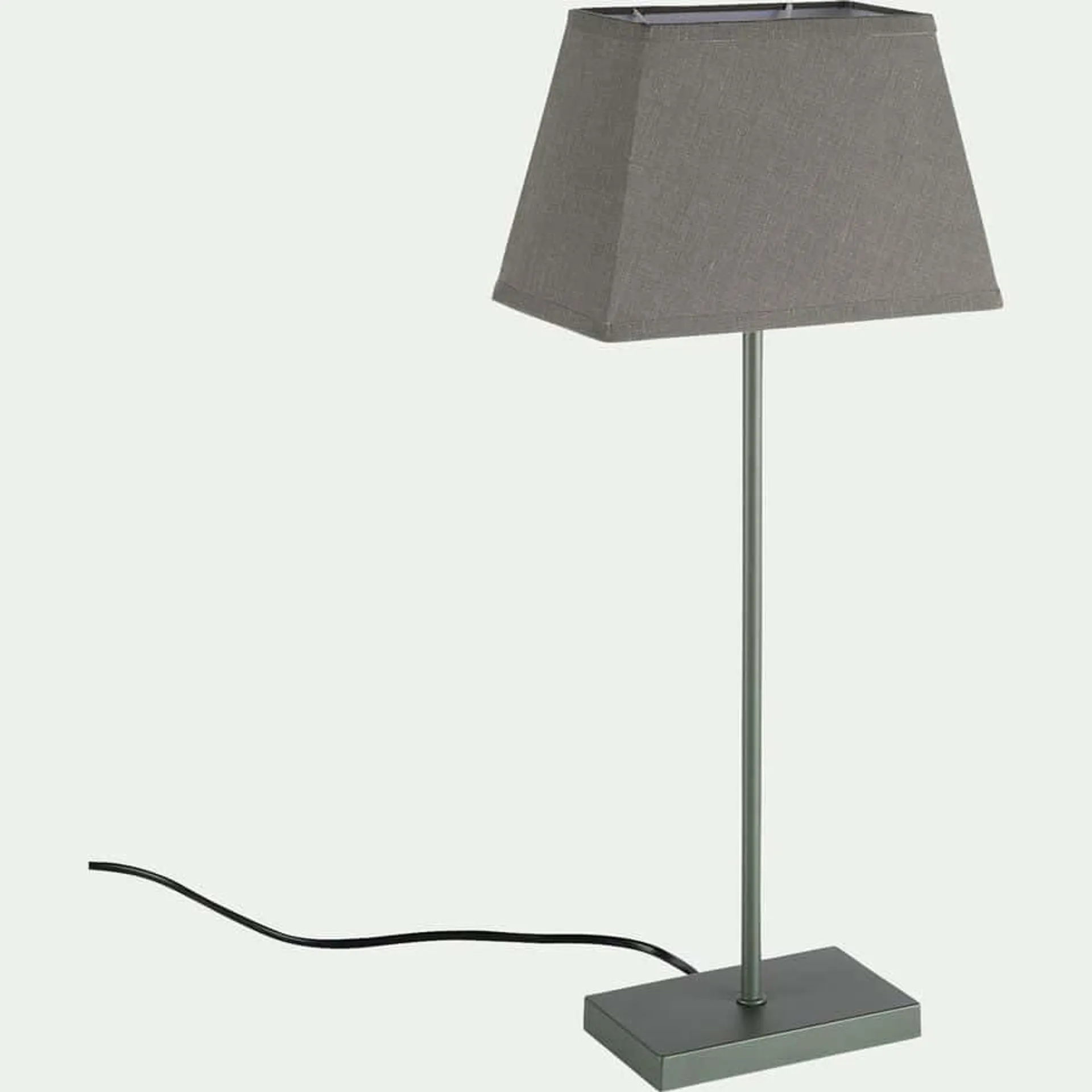 Lampe à poser électrifiée en coton - vert cèdre H47cm