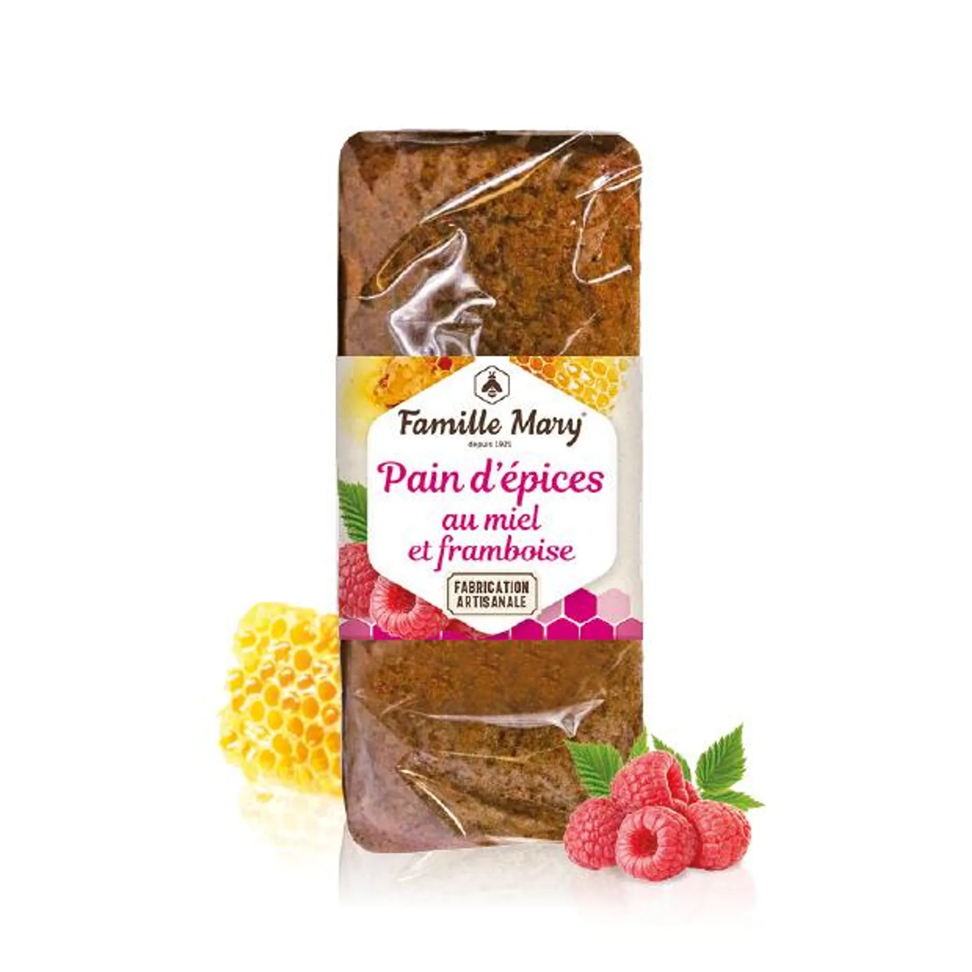 Pain d'épices au miel et framboise