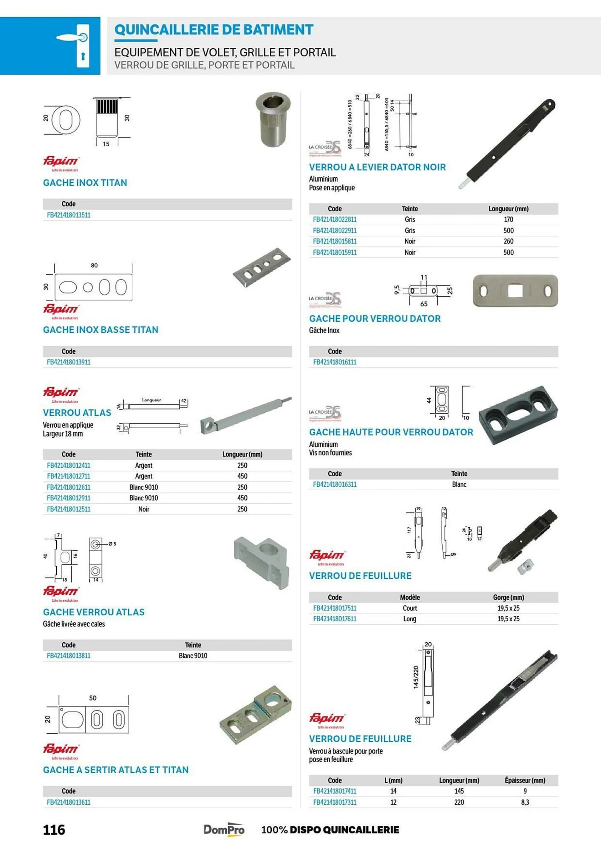 Catalogue DomPro du 8 juillet au 4 janvier 2025 - Catalogue page 116