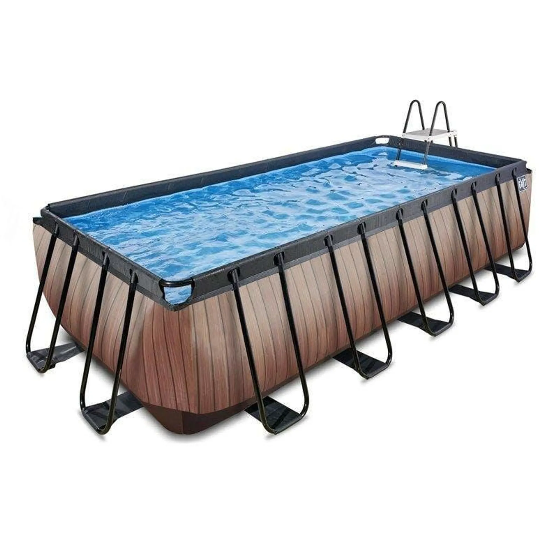 Piscine Exit Wood 540x250x122cm Avec Pompe Filtrante à Sable - Marron