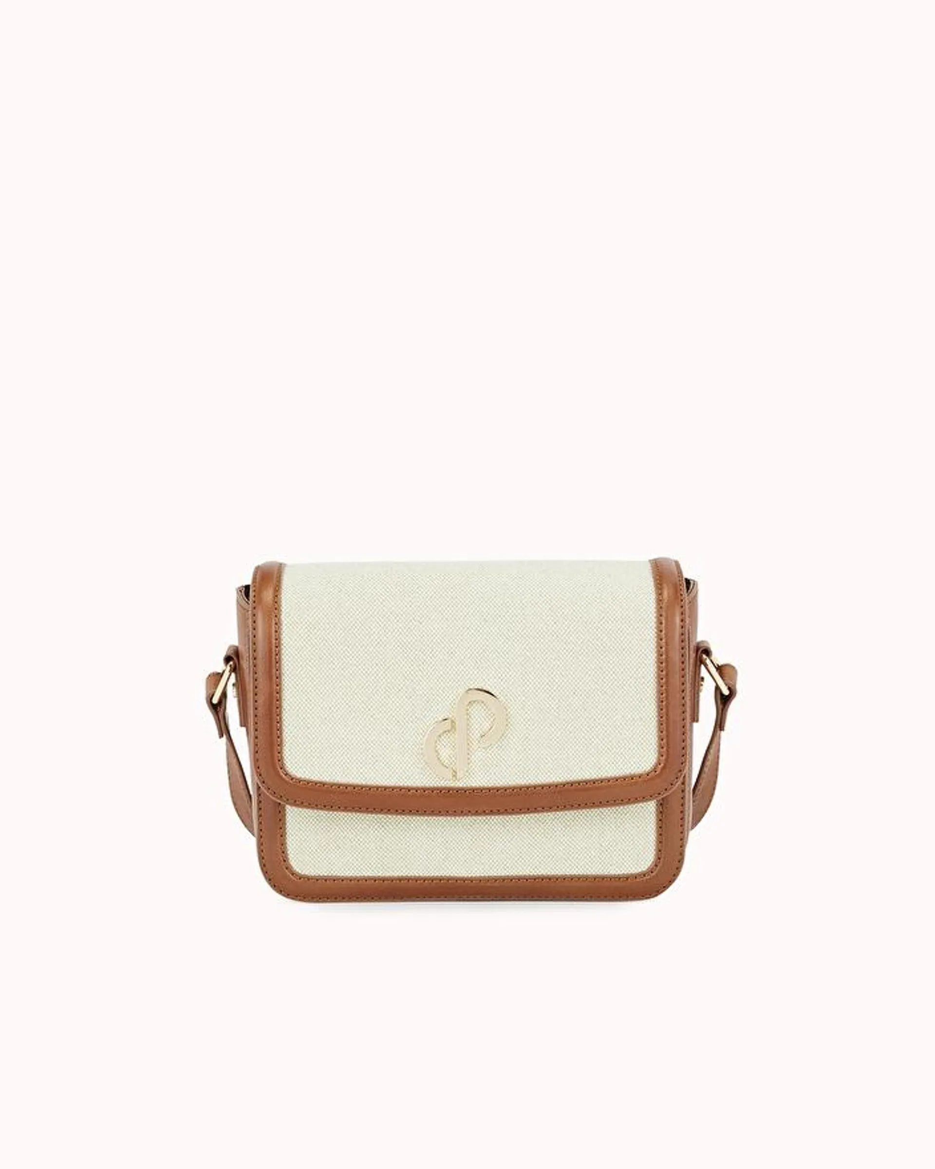 PETIT SAC AUDE En cuir textile camel