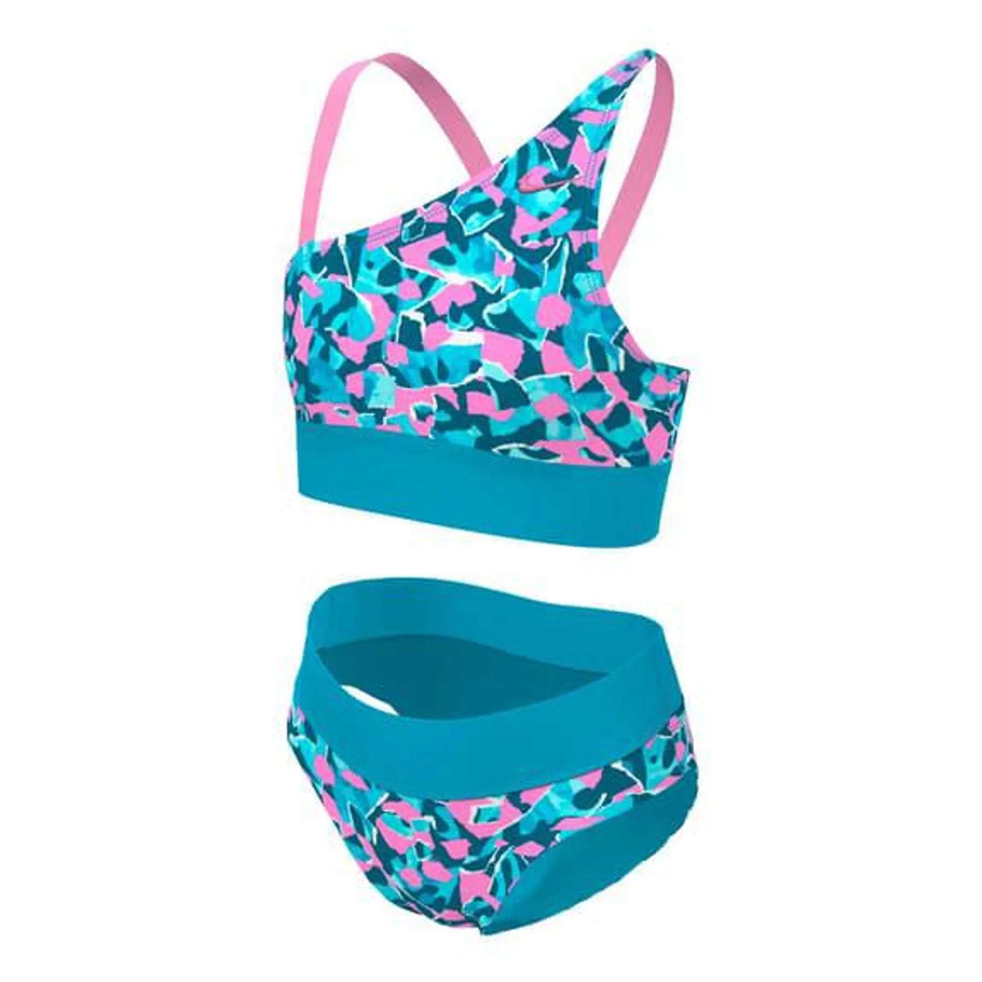 Bikini Nike Swim Asymmetrical bleu rose fille