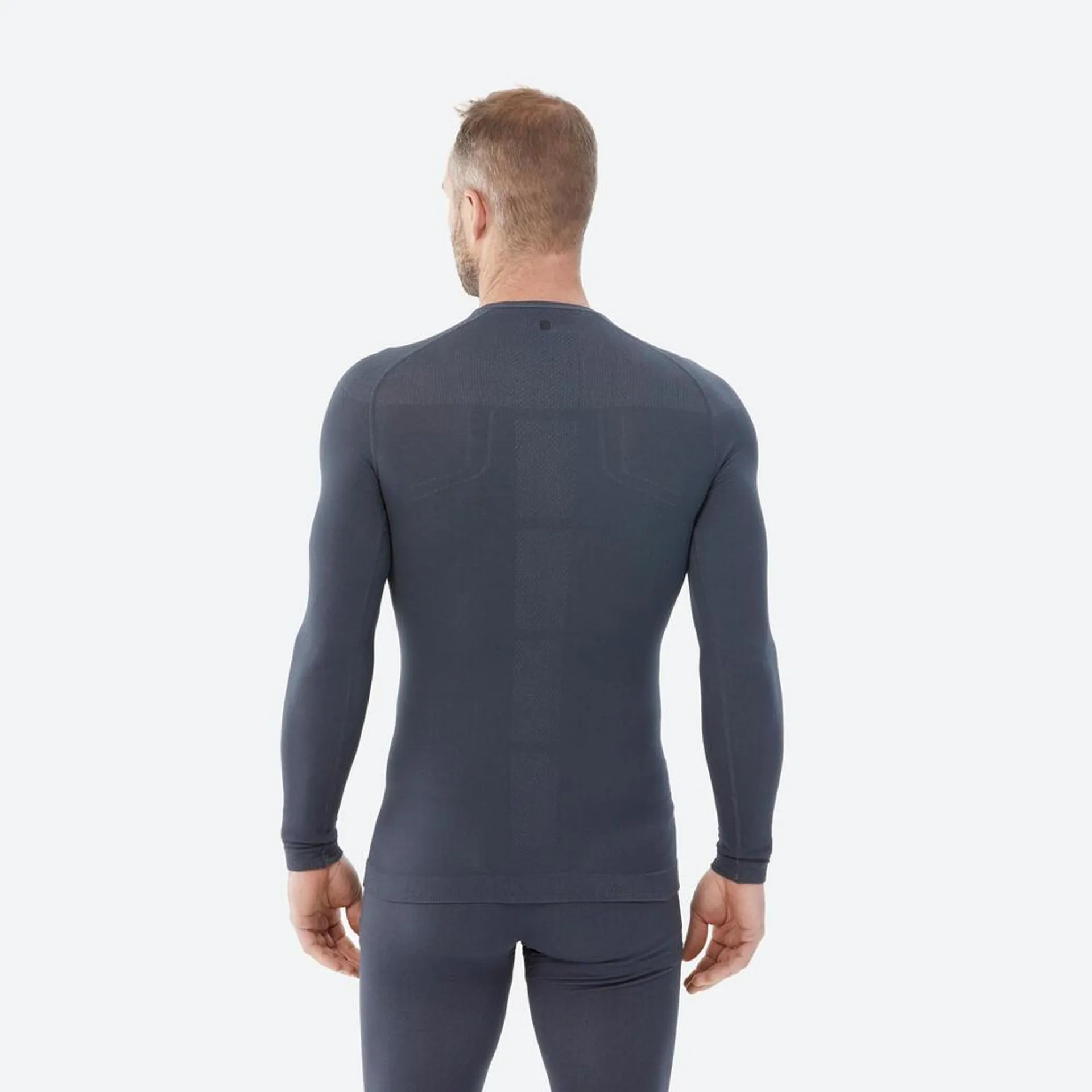 Sous-vêtement de ski chaud et respirant homme, BL 500 seamless haut gris