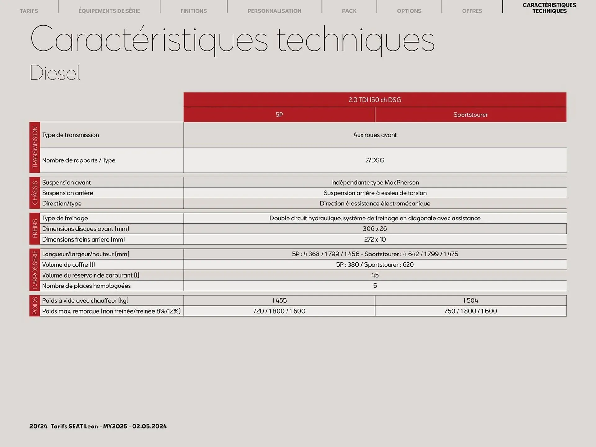 Catalogue SEAT  Leon 5 portes du 7 mai au 7 mai 2025 - Catalogue page 20