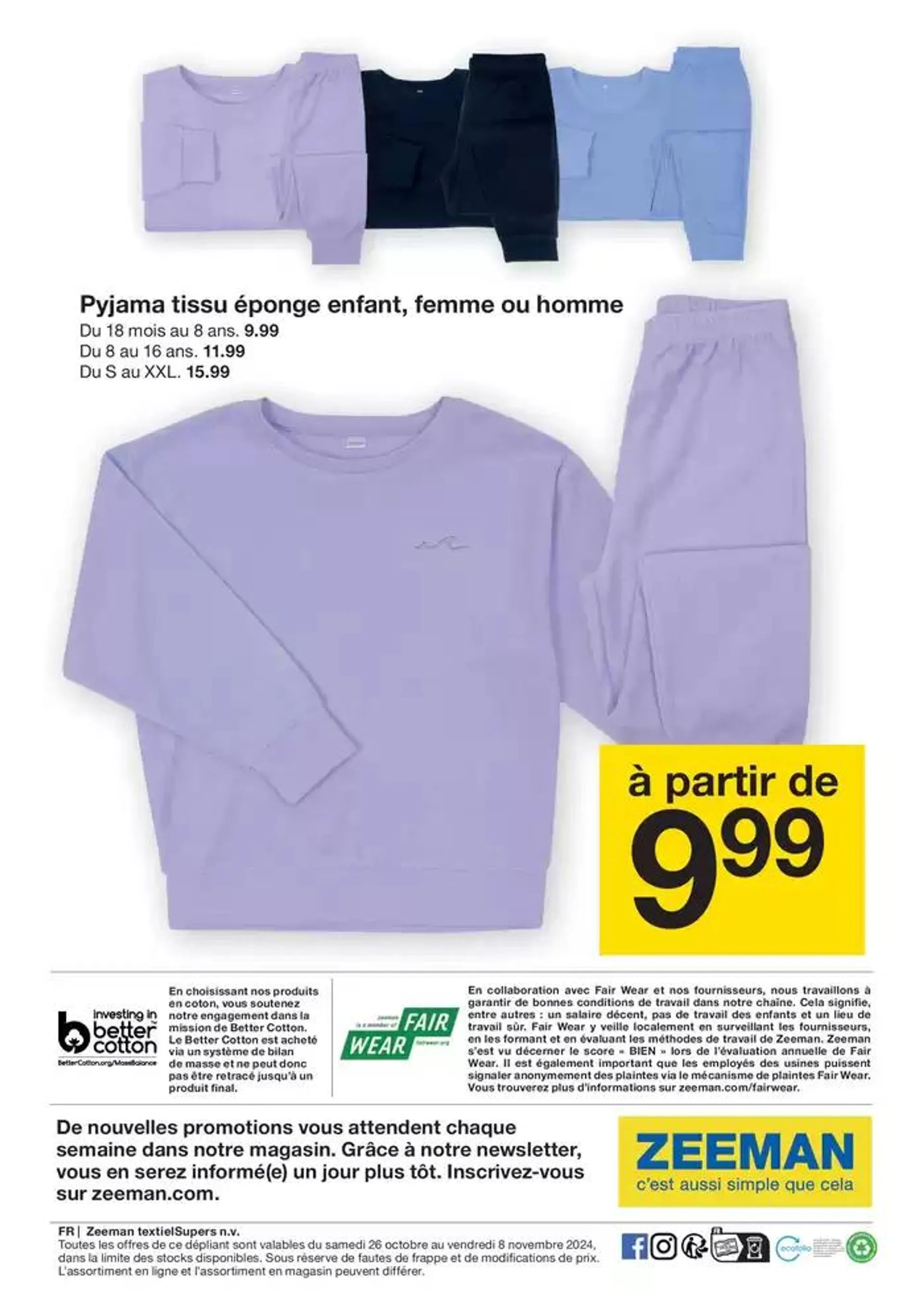 Cette semaine : des pyjamas pour toute la famille du 28 octobre au 8 novembre 2024 - Catalogue page 20