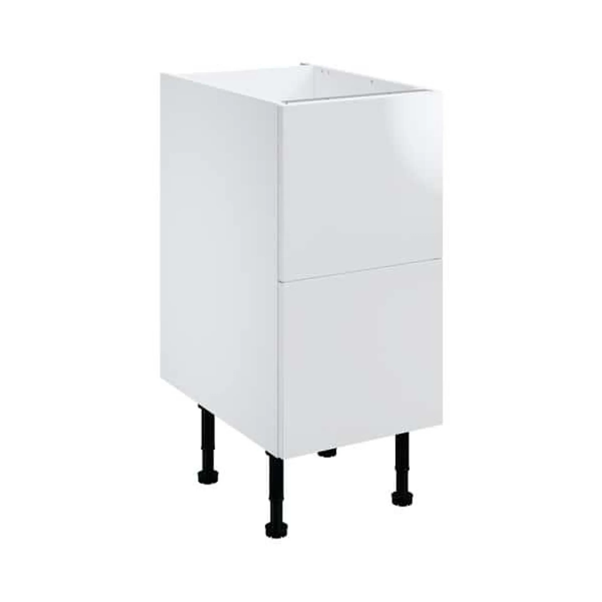 Meuble bas "Dorice" blanc brillant l.40 x h.72 x p.57 cm 2 casseroliers