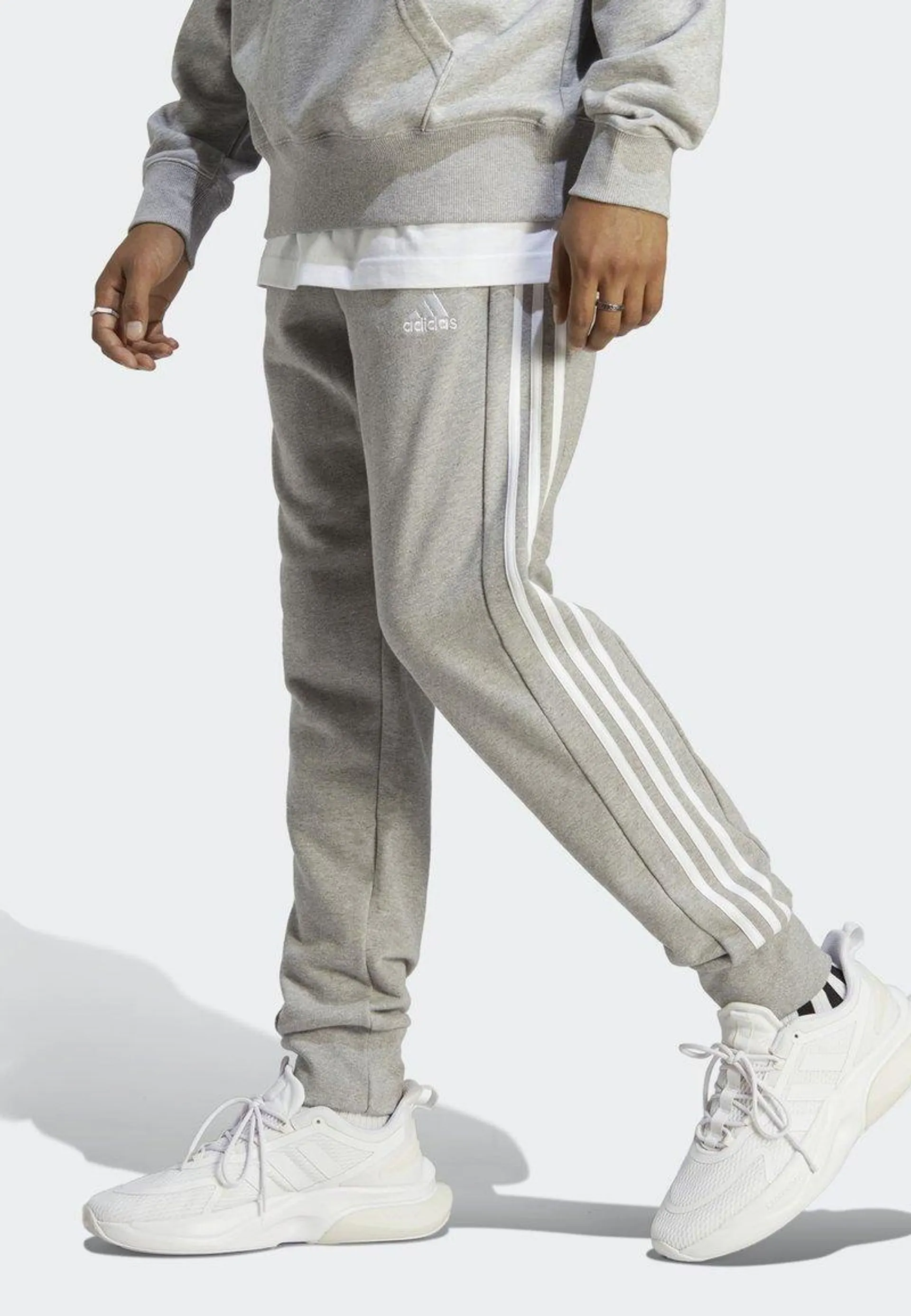 ADIDAS FOOTBALL GRIP PRINTED CUSHIONED CREW PERFORMANCE - Pantalon de survêtement - medium grey heather white