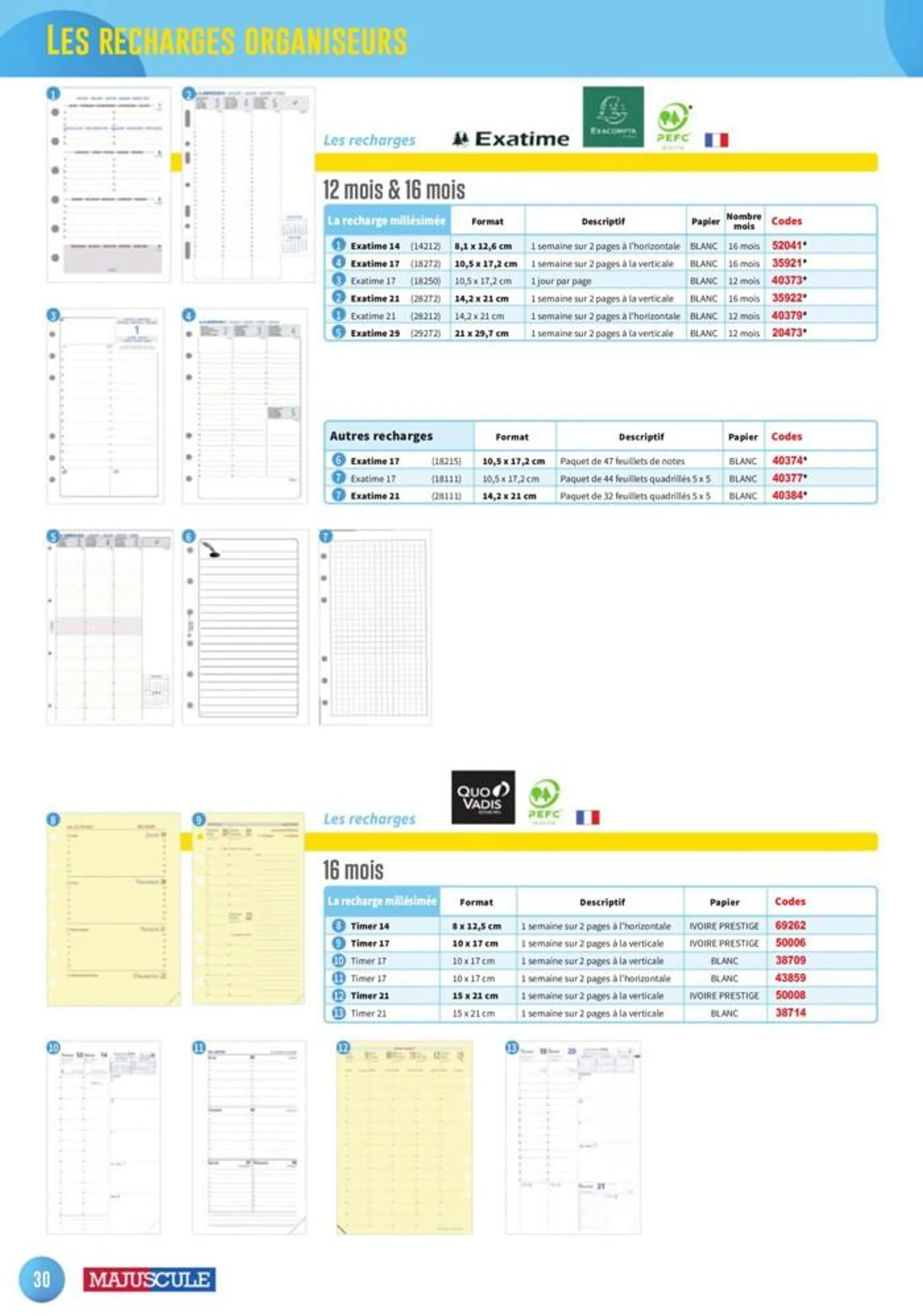 Les agendas et calendriers 2024 - 30