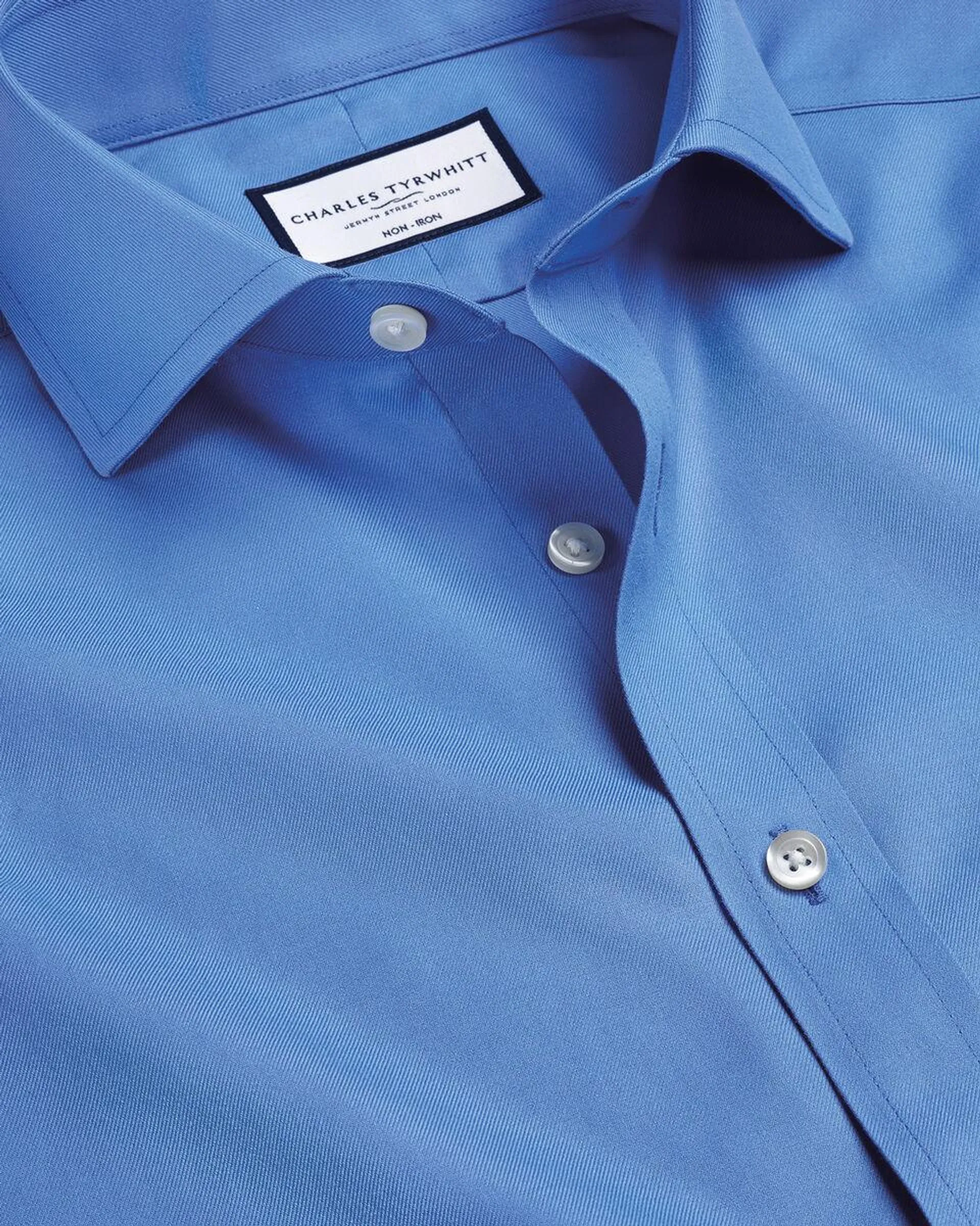 details about product: Cutaway Collar Non-Iron Twill Shirt - Ocean Blue