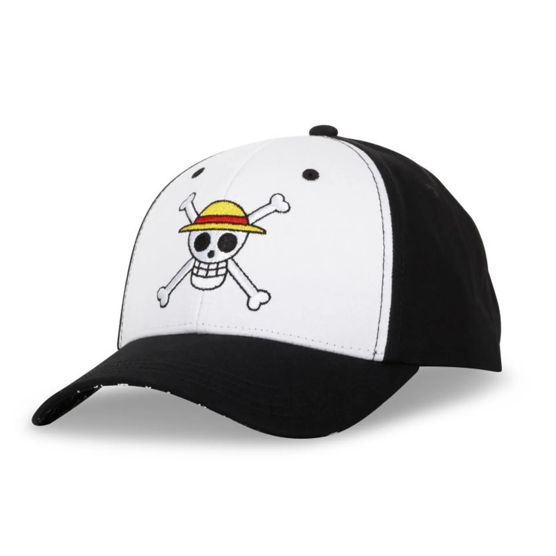 Casquette homme snapback blanc et noir One Piece Jolly Roger