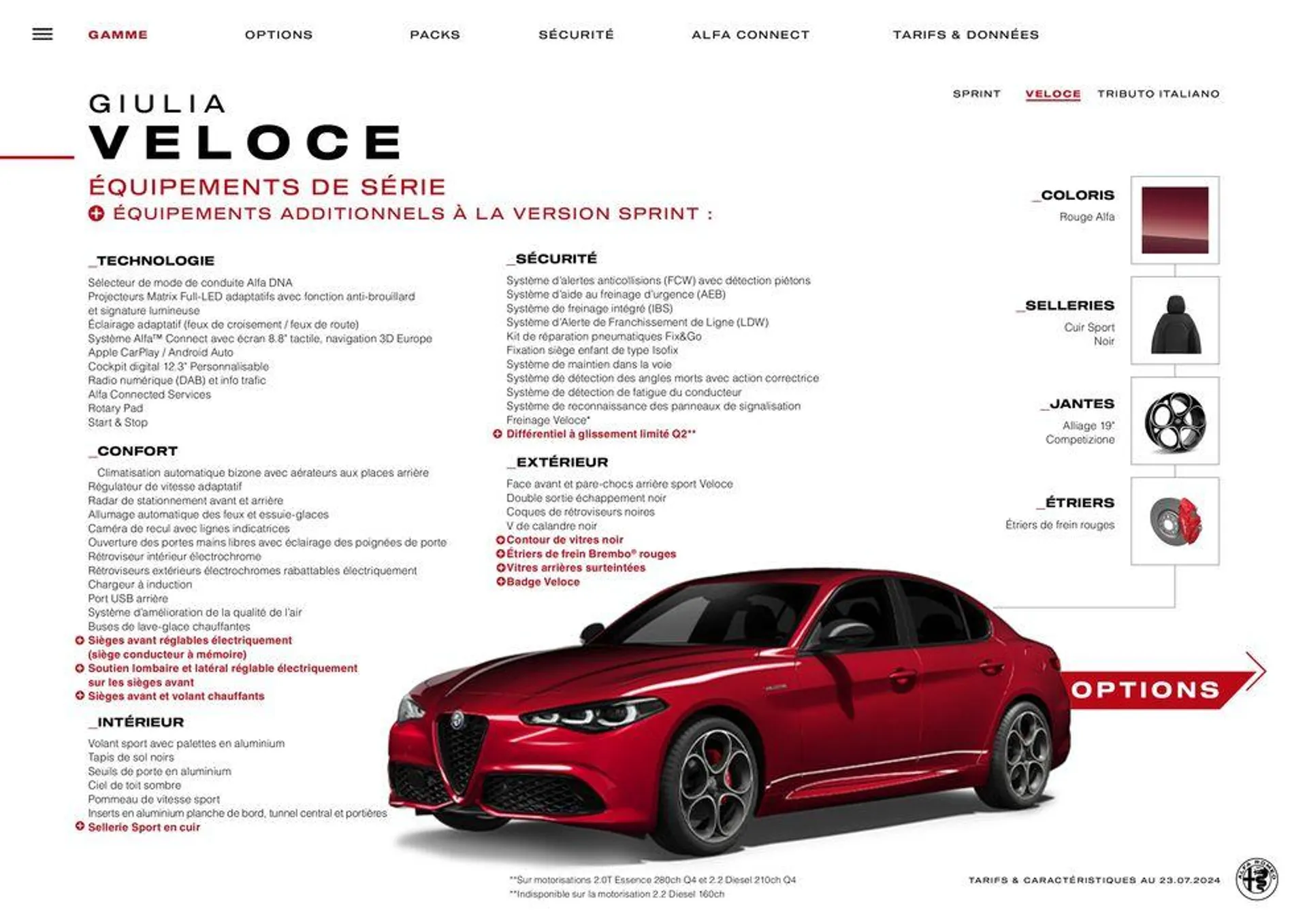 Alfa Romeo GIULIA du 7 août au 7 août 2025 - Catalogue page 7