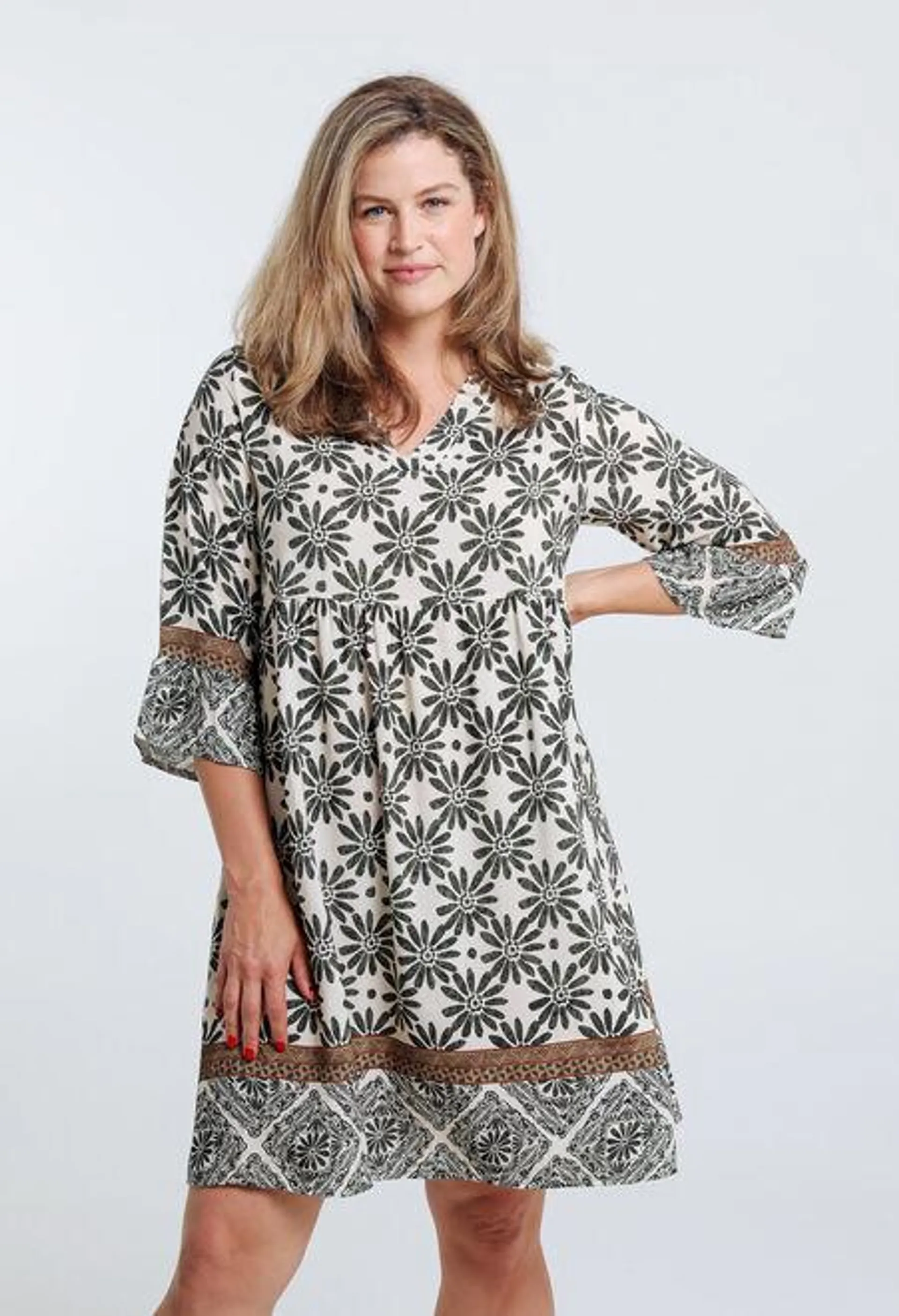 Robe tunique bicolore en viscose