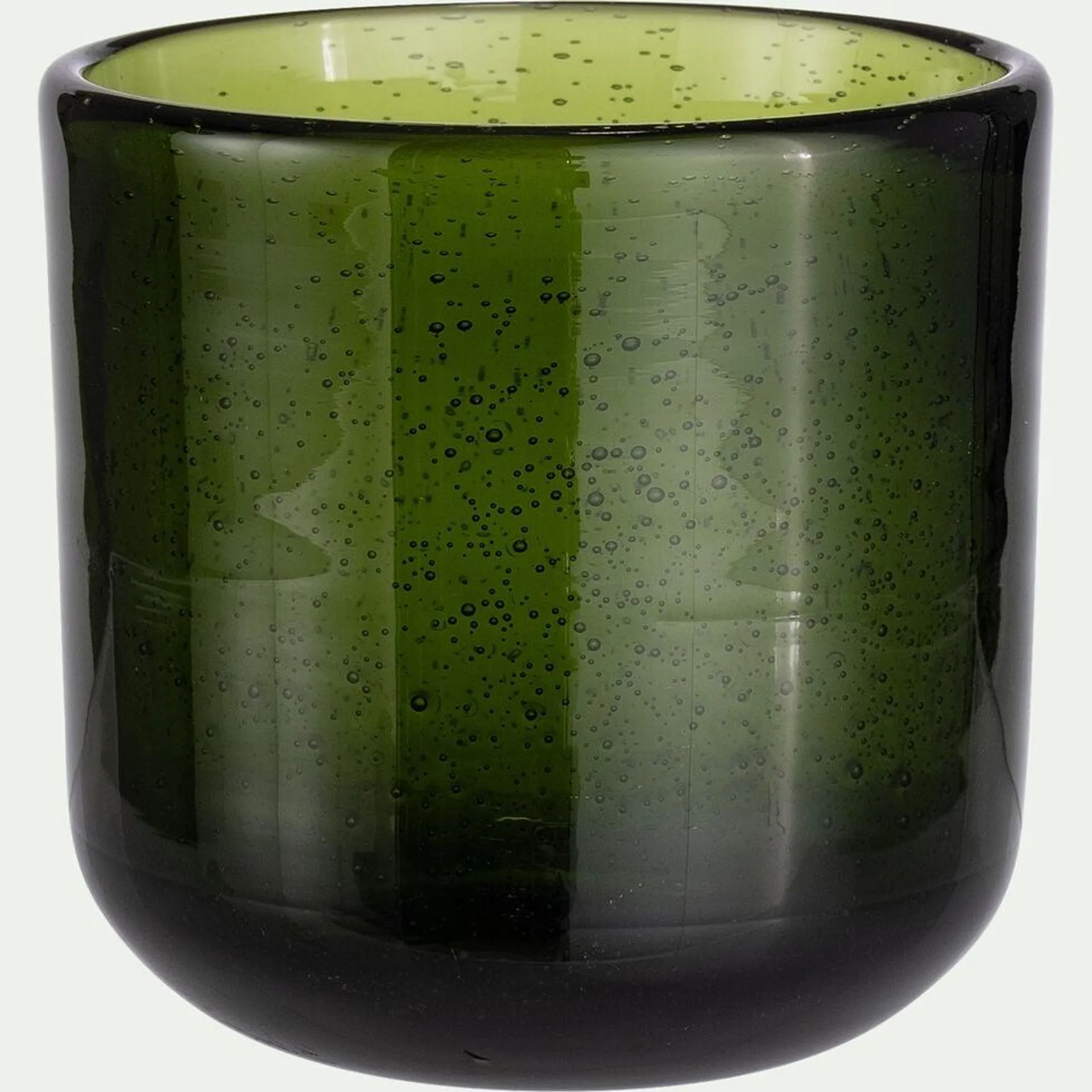 BOLHA Gobelet en verre bullé 26cl - vert avocado